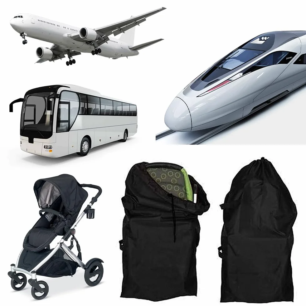 Bavooty Torba Transportowa do Wózka Dziecięcego, Torba Spacerowa do Samolotu, Czarna