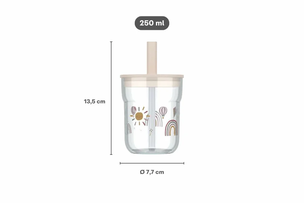 Mepal - Kubek dla dzieci ze słomką Mio Little Dutch - od 9 miesięcy - nadaje się do mycia w zmywarce - nie zawiera BPA - 250 ml - Forest Friends