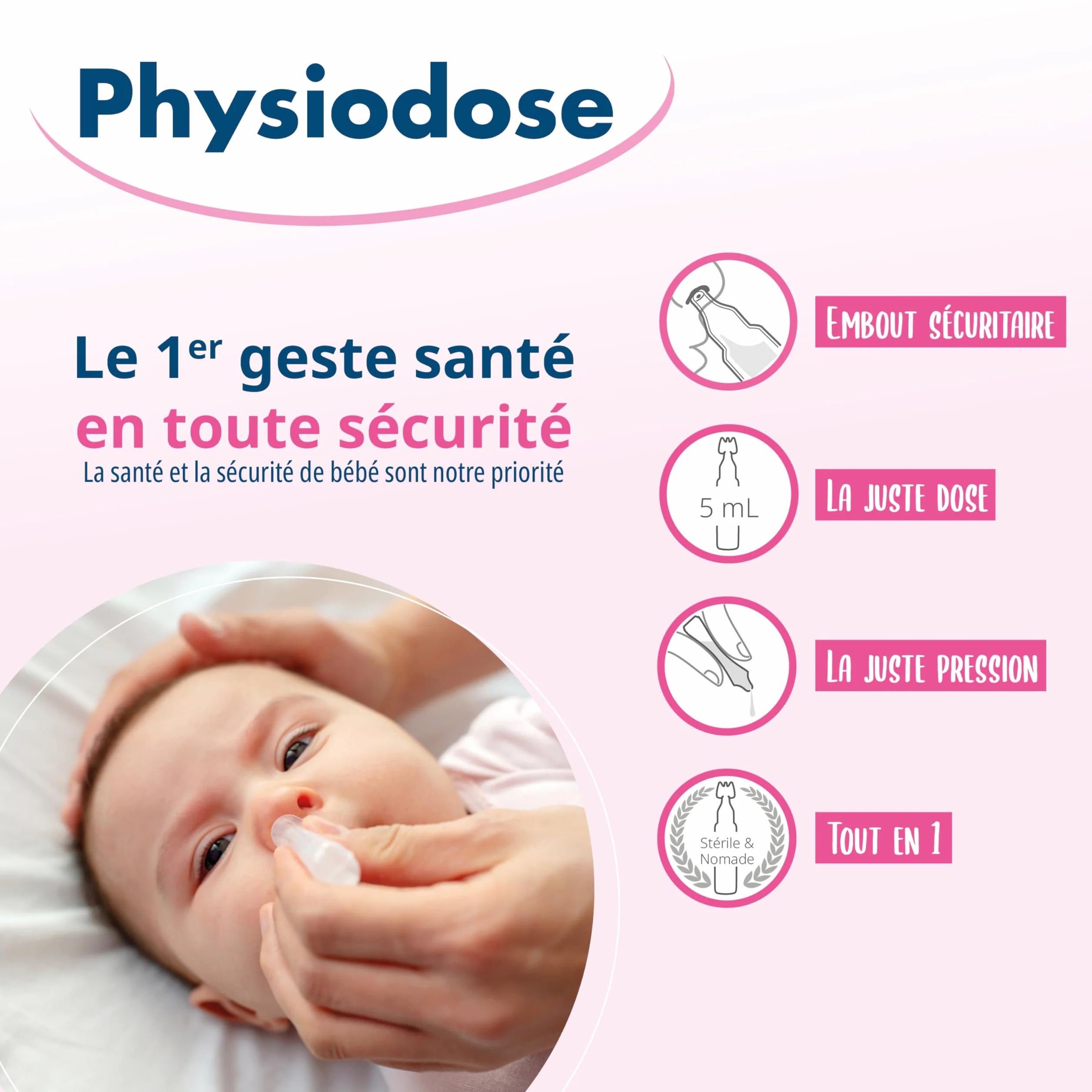 Saline Solution, Physiological Serum, Sterile Saline Solution, English Instructions (160 Saline pods, Single Doses - 4 Packs), Baby Nasal Rinse