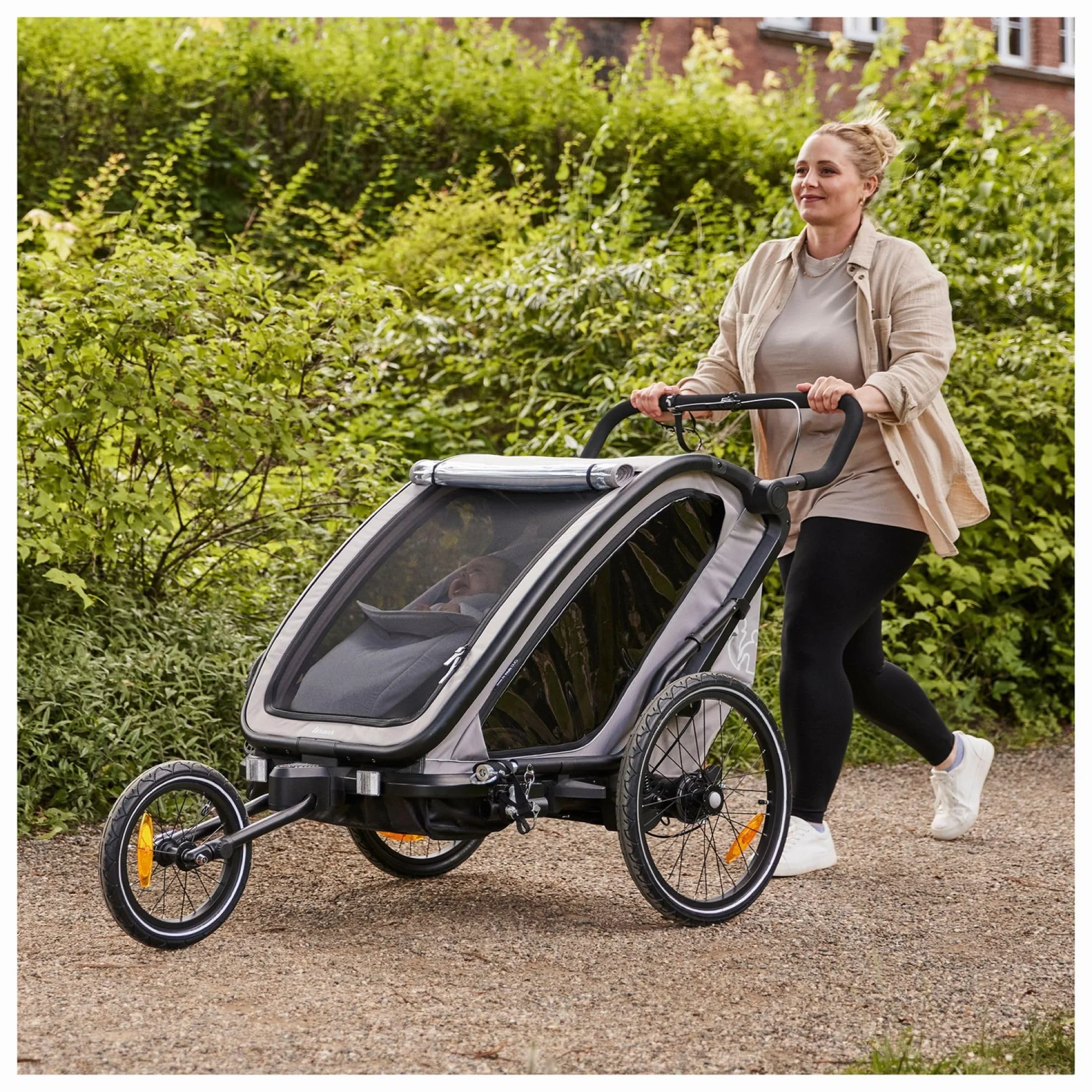 Hauck Hamak dla niemowląt Velo Baby Lounger 2 dla Dryk Duo, Dryk Duo Plus & Bike N Walk Duo - fotelik dla noworodka od 1 miesiąca, szary