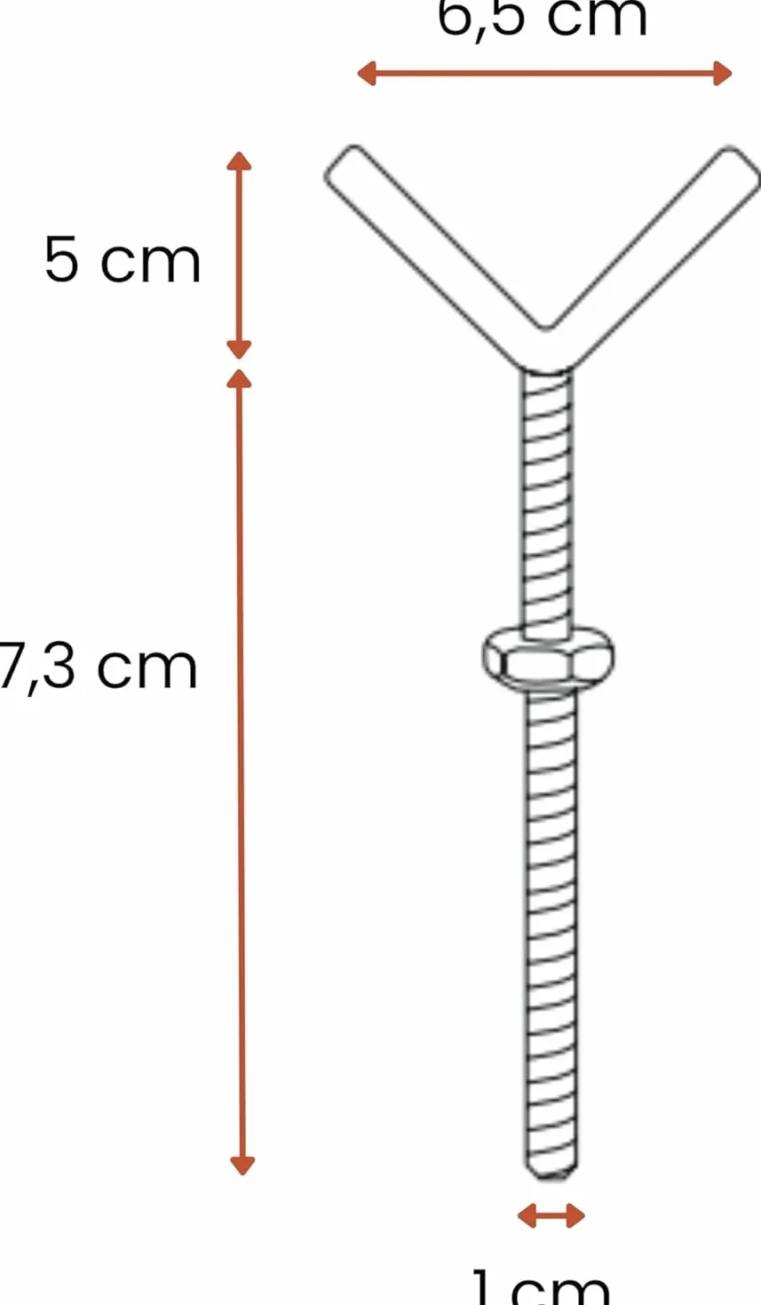 Hauck 596999 Śruba w Kształcie Litery Y, Biały/Stal, 75-80 cm