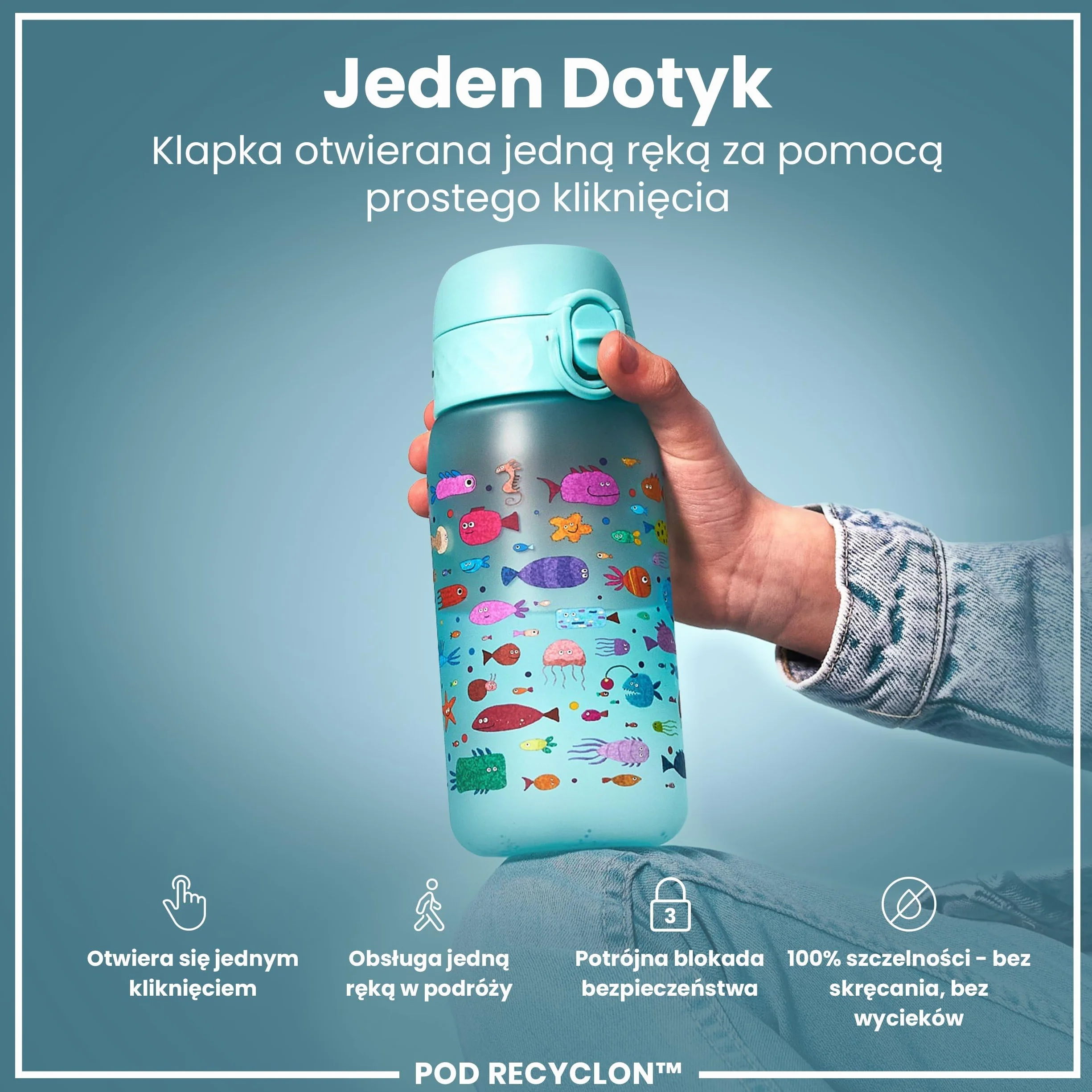 ION8 Butelka dla Dzieci 350 ml Szczelna Bez BPA Mycie w Zmywarce