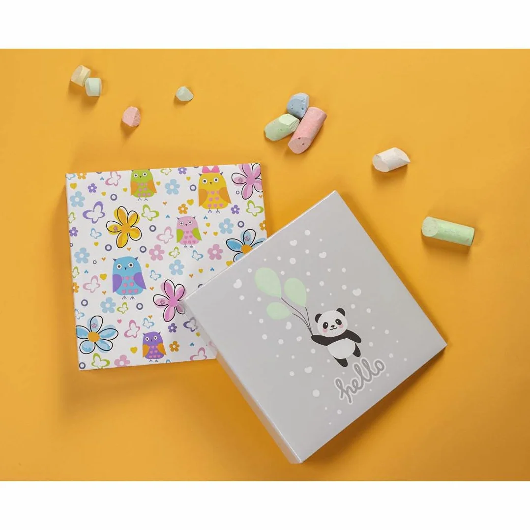 Hama Album fotograficzny Hello Panda (na wsuwki, 200 zdjęć 10x15 cm, miejsce na płytę CD, 100 stron, rozmiar albumu 22x22,5 cm) Szary