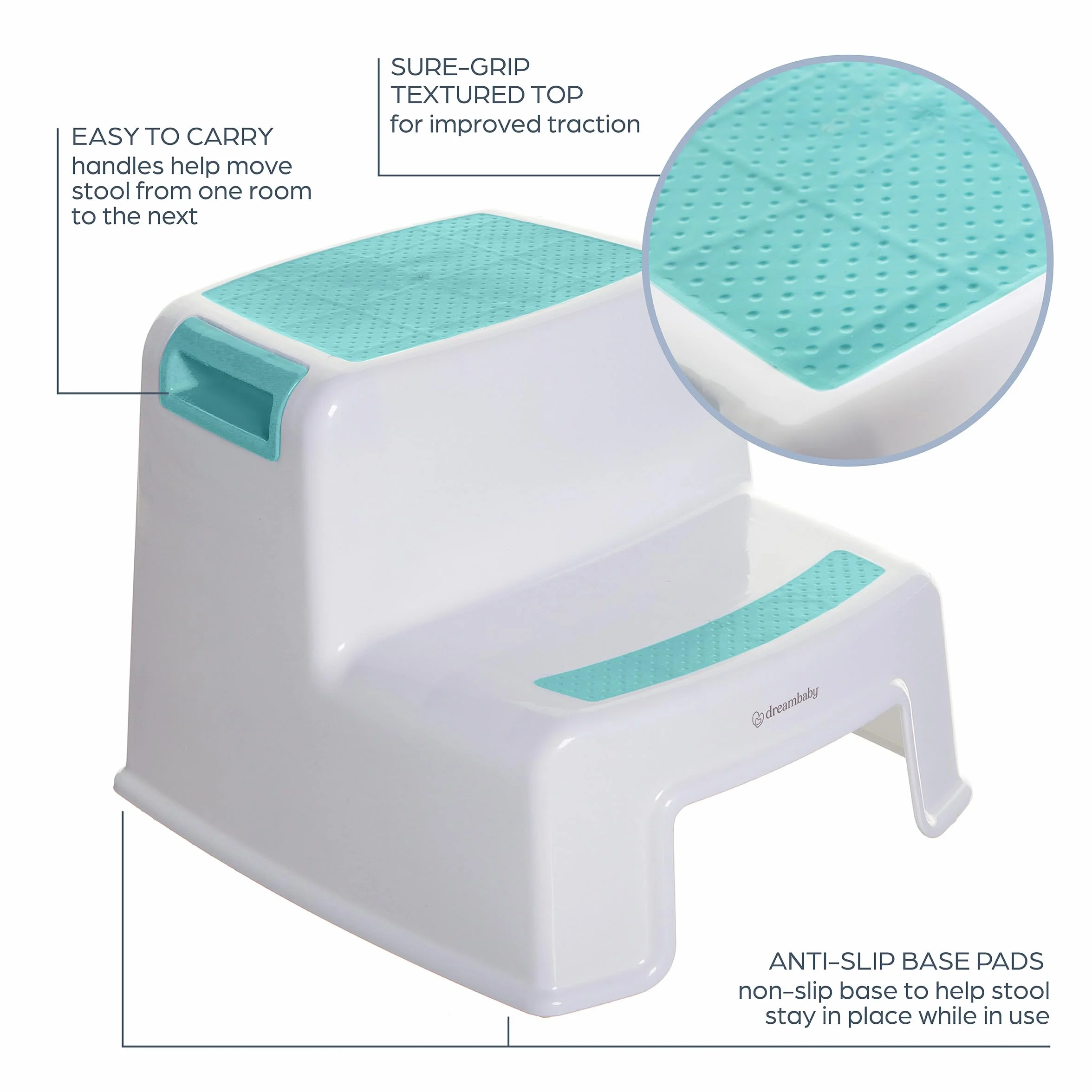 Dreambaby Stołek 2-UP - stołek dla małych dzieci - antypoślizgowy - Aqua-Model G685