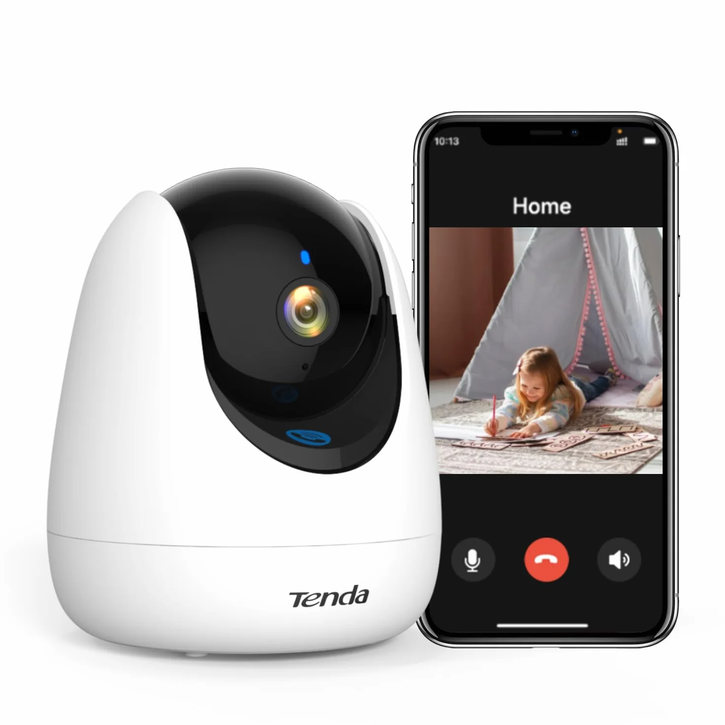 Tenda Wewnętrzna Kamera WiFi 2K - Kamera do Monitoringu 360° z Funkcją Wywołania Jednym Dotknięciem, Wykrywaniem Zwierząt/Placu/Osób/Ruchu, Dwukierunkowym Dźwiękiem, Widzeniem w Nocy, Alexa, CP3 Pro