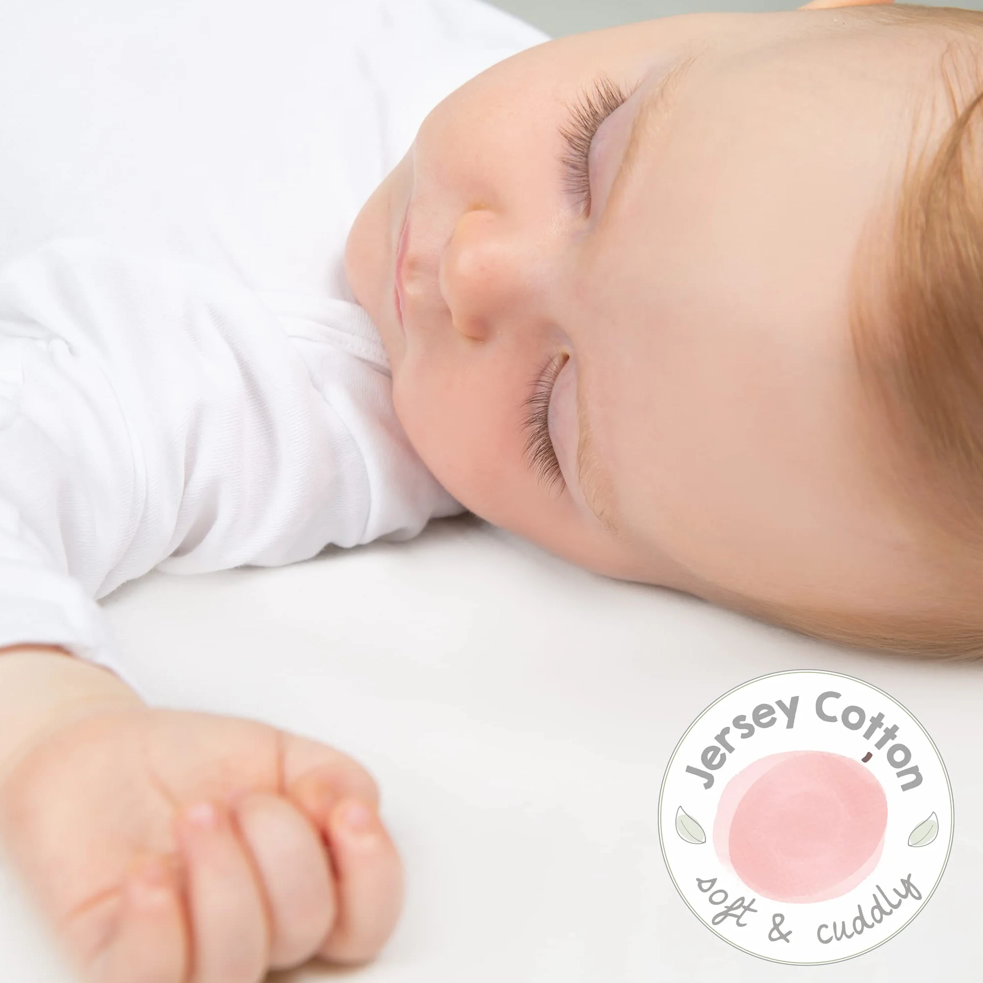 roba Prześcieradło z gumką safe asleep 40 x 90-45 x 90 - Prześcieradło do łóżeczka lub kołyski - Bawełna organiczna - Certyfikaty GOTS i Oeko-Tex Standard 100 - Biały