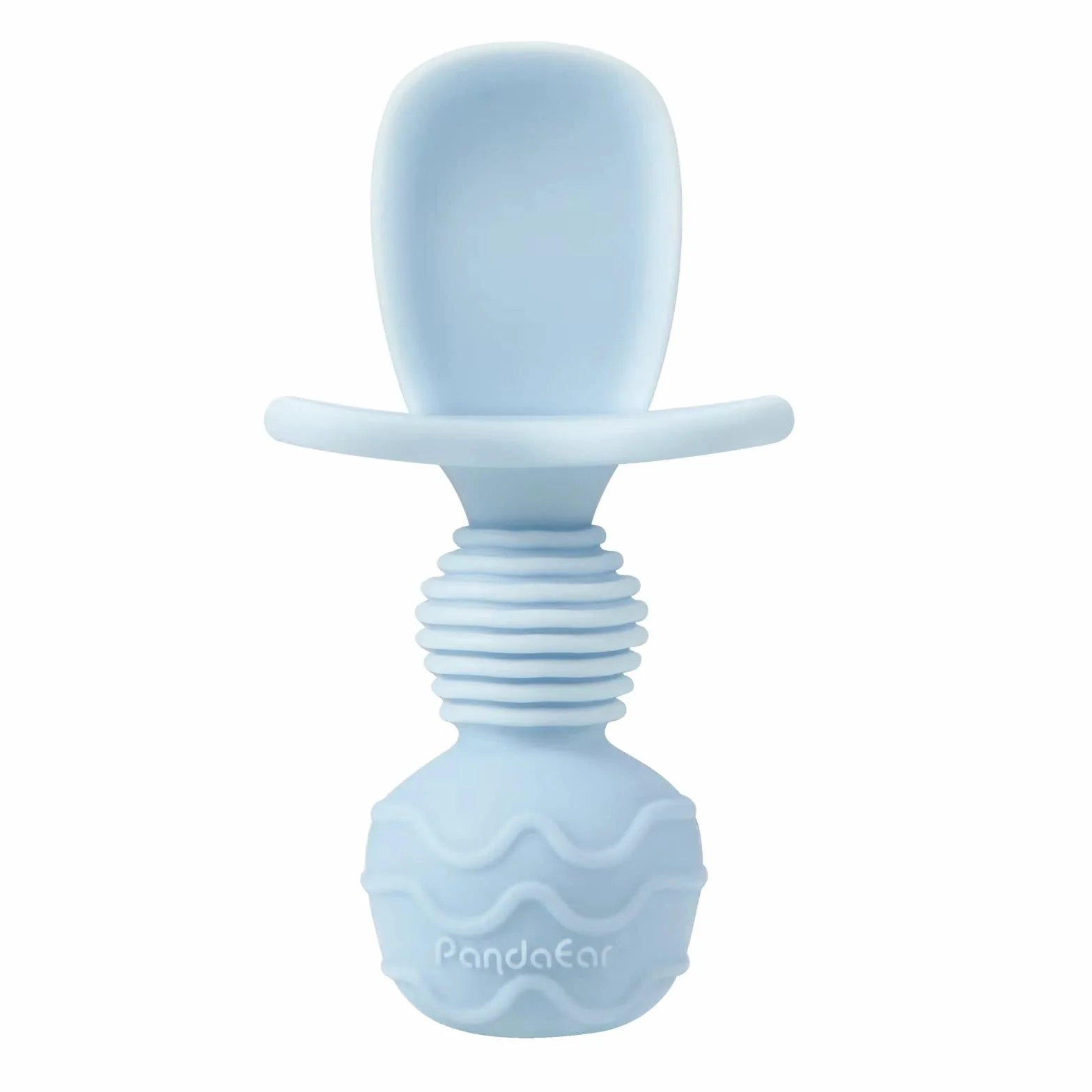 PandaEar 4 szt. silikonowych łyżek dla niemowląt i zestawu do karmienia widelca - Anti-Choke First Self Feeding naczynia dla niemowląt Led Weaning Ages 3 miesiące (Cyan+Blue)