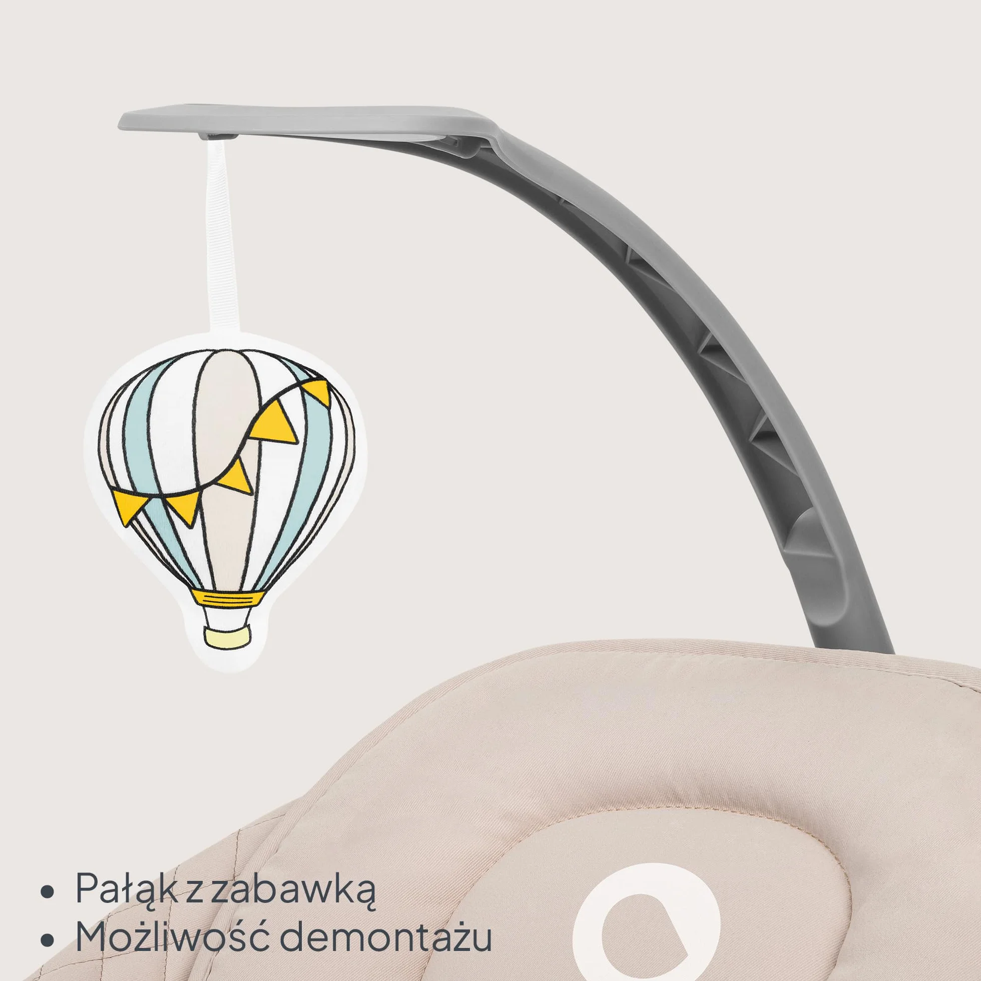 LIONELO RIO Elektryczny Bujaczek dla Niemowląt do 9 kg, Regulacja Oparcia, 3 Prędkości Bujania, Poduszka, Pasy Bezpieczeństwa, Melodie i Dźwięki Natury, Pałąk z Zabawką, Lekki 3,5 kg