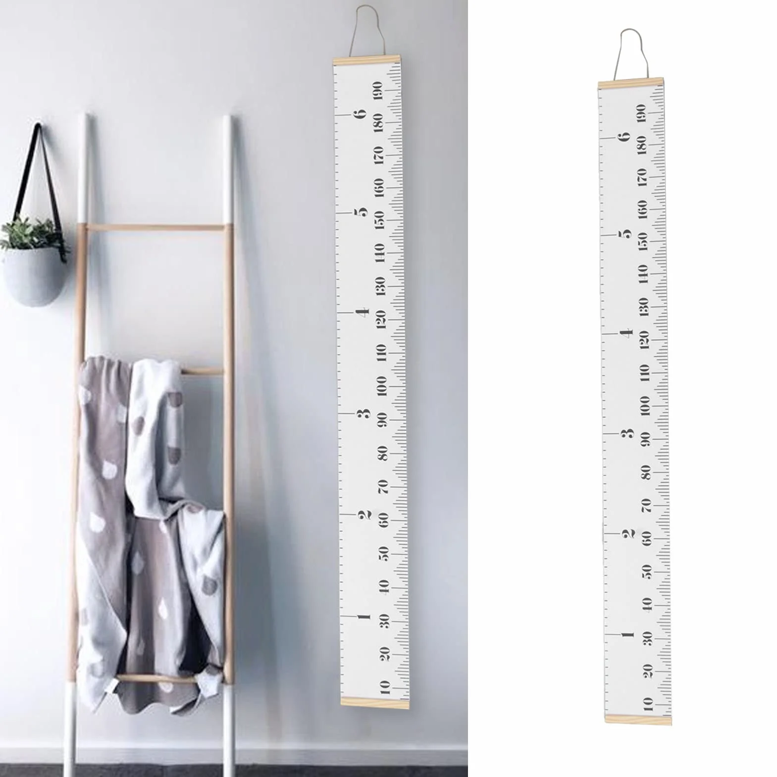 Natudeco Wall Kids Growth Chart Canvas Height Chart Ruler Removable Canvas Wall Hanging Measurement Chart Measuring Height Chart for Salon Home