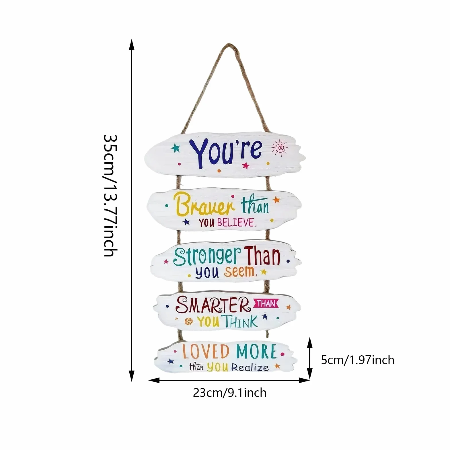 Motivational Wall Decor, Wooden Nursery Wall Sign, 13.78x9.06x0.2 inches Educational Decorative Art, Rustic Design, Inspirational Wood Board for Kids Room, Playroom, and Livingroom