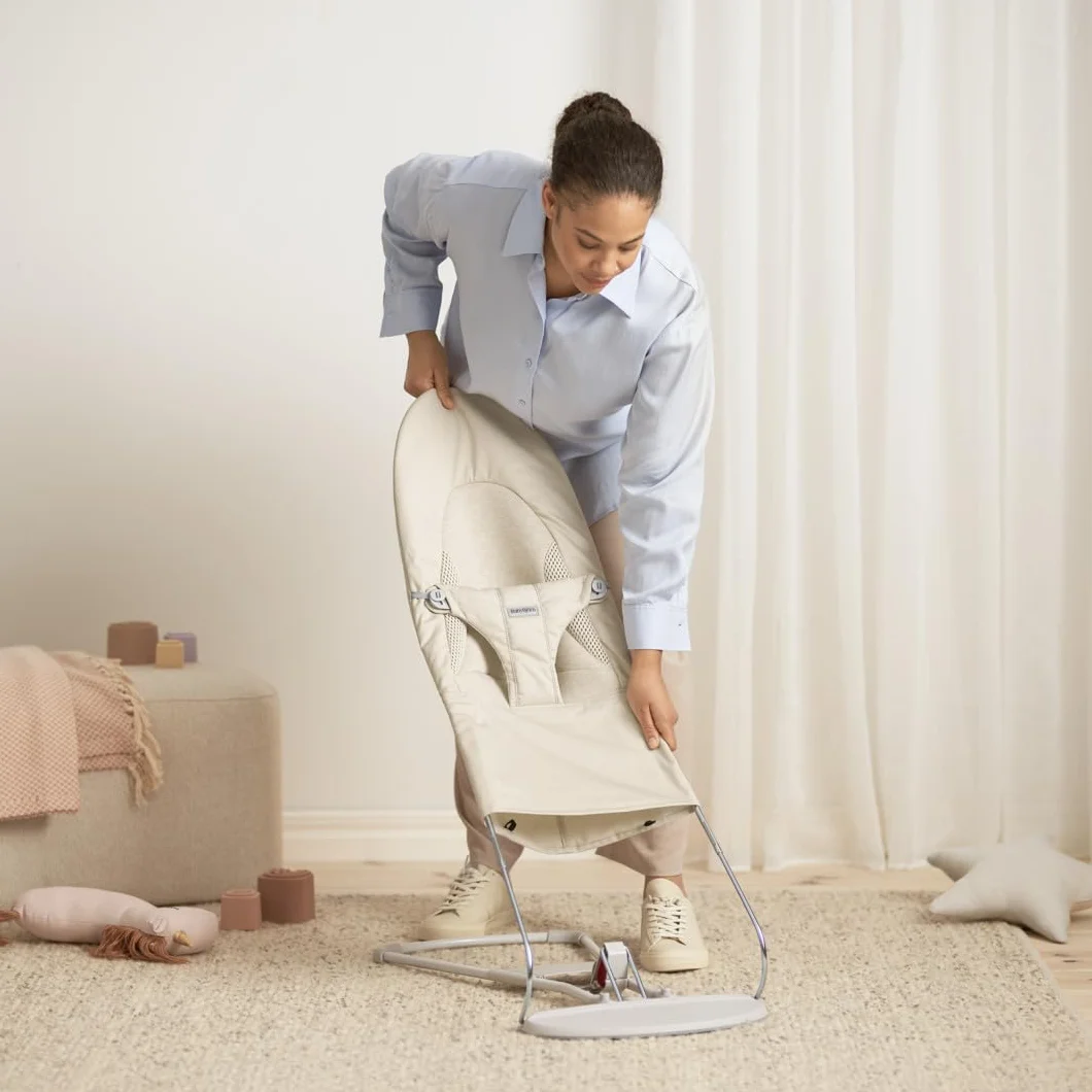 BabyBjörn Balance Soft Hamak z dżerseju z trzech tkanin, jasnobeżowy