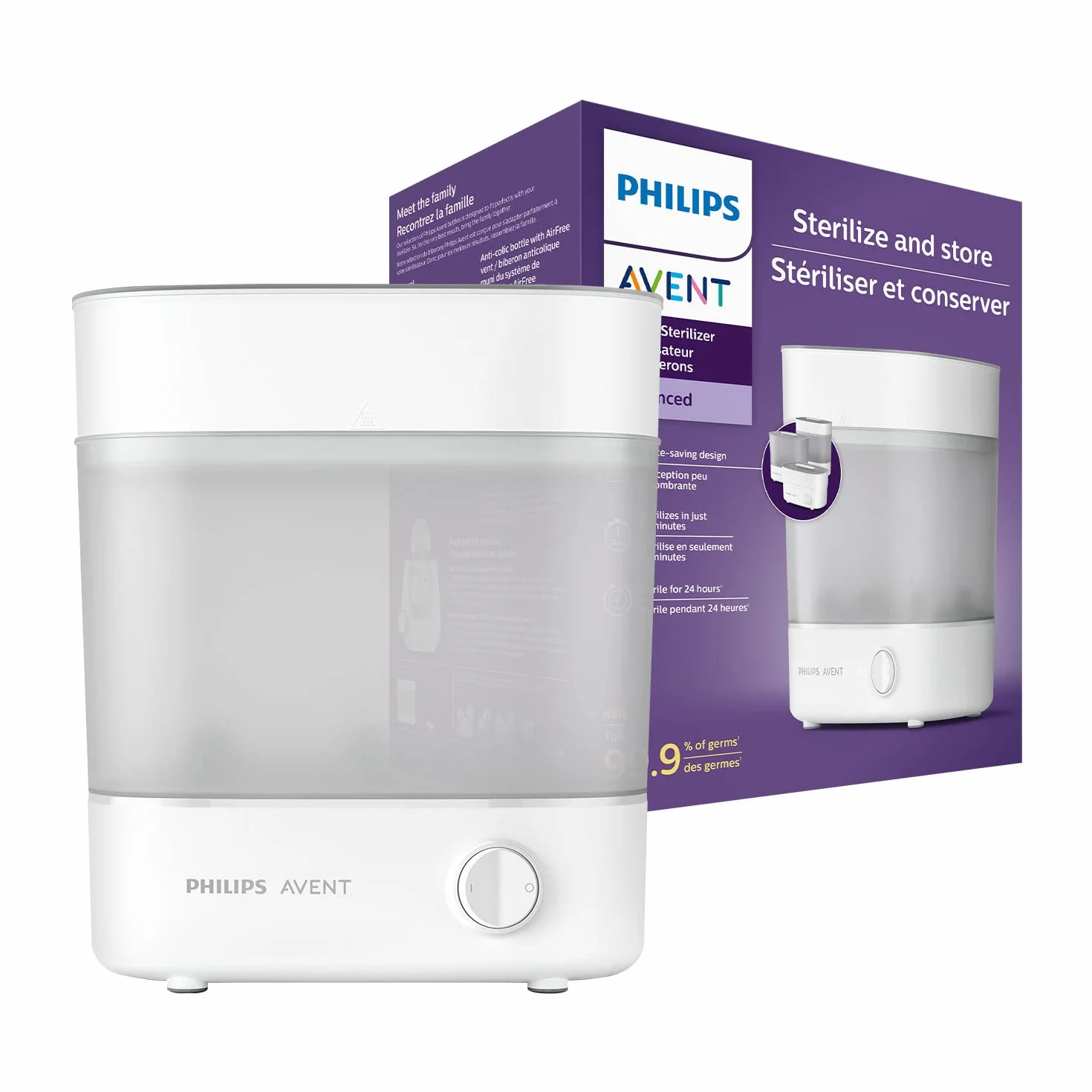 Philips Avent SCF291/00 Elektryczny Sterylizator Parowy na Maks. 6 Butelek Biały