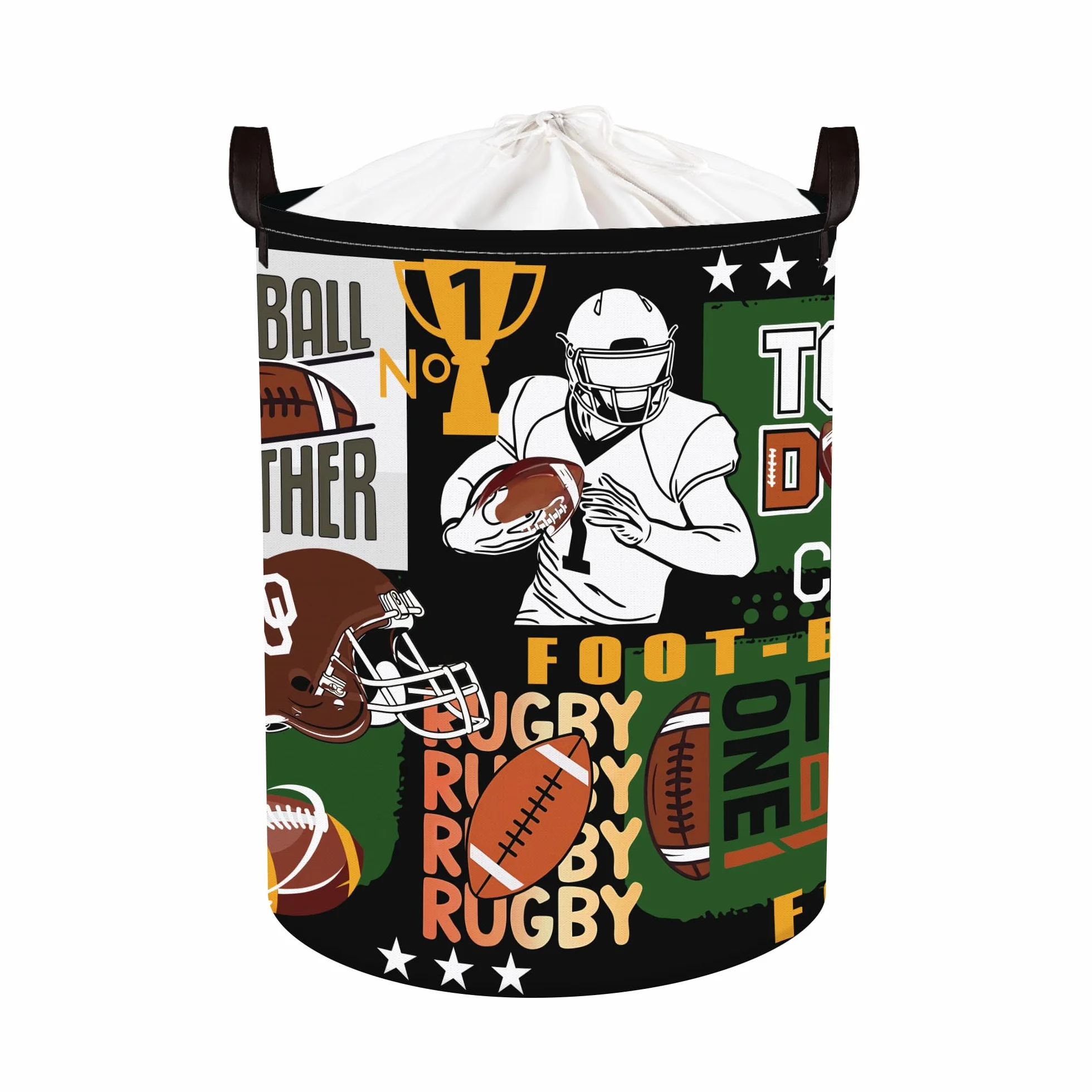 Komiks kosz na pranie dla dzieci, składany, dla chłopców, duży kosz do przechowywania ubrań, zabawek, do pokoju dziecięcego, łazienki, rugby, 63 l
