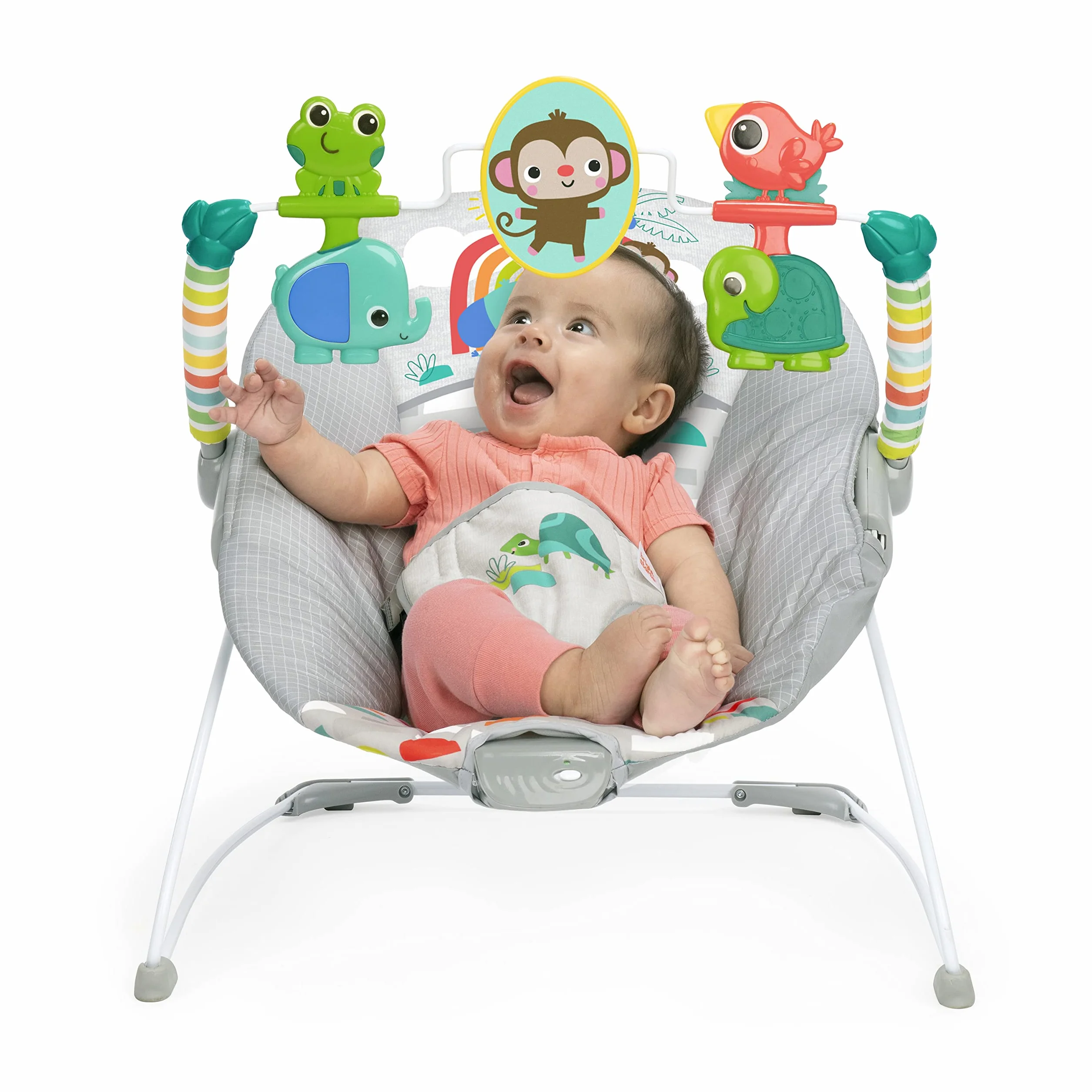 Bright Starts Playful Paradise leżak z kojącymi wibracjami i zabawkami 0-6 miesięcy
