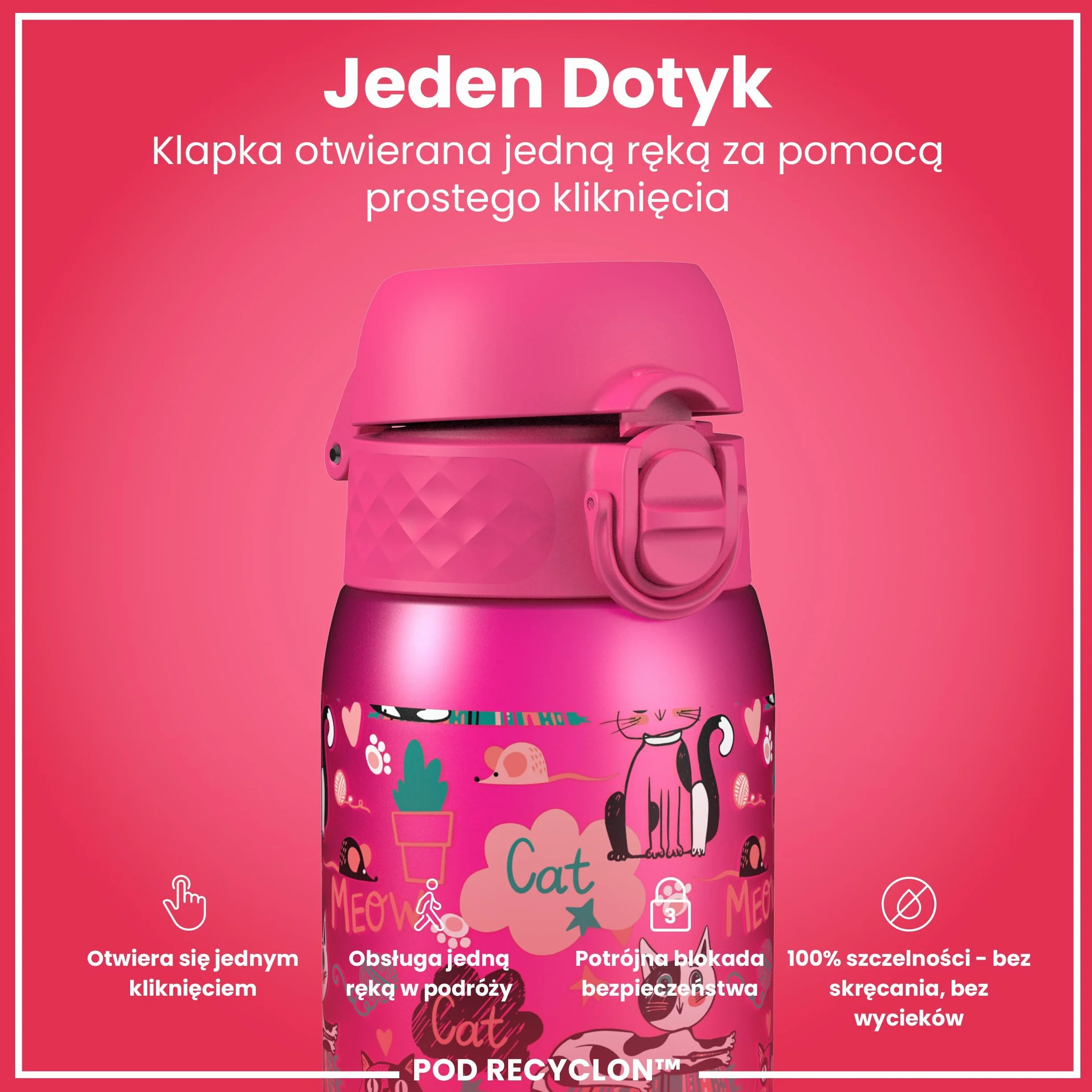 ION8 Butelka dla Dzieci 350 ml Szczelna Bez BPA Łatwa do Otwarcia