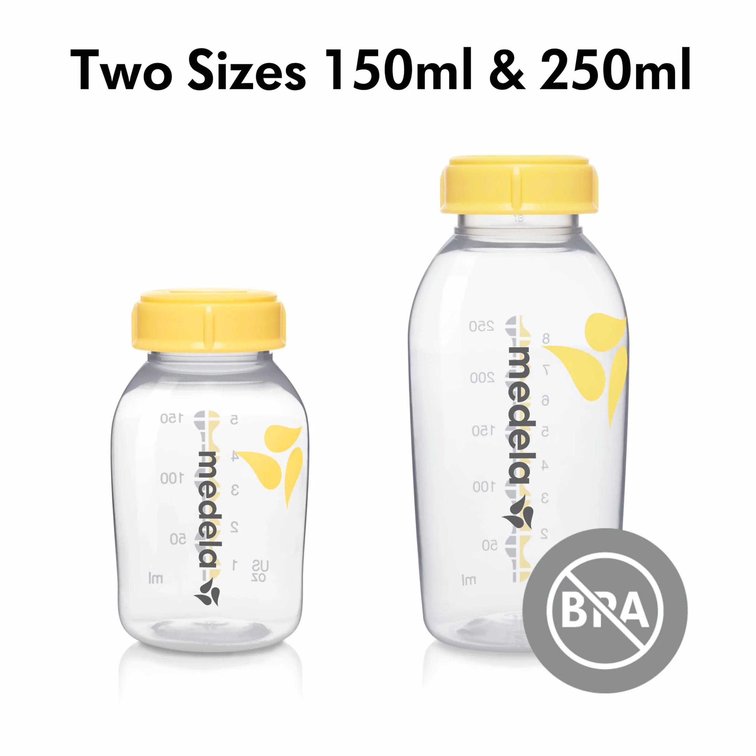 Medela 7612367010955 Pojemnik, Żółty, 150 ml x 3