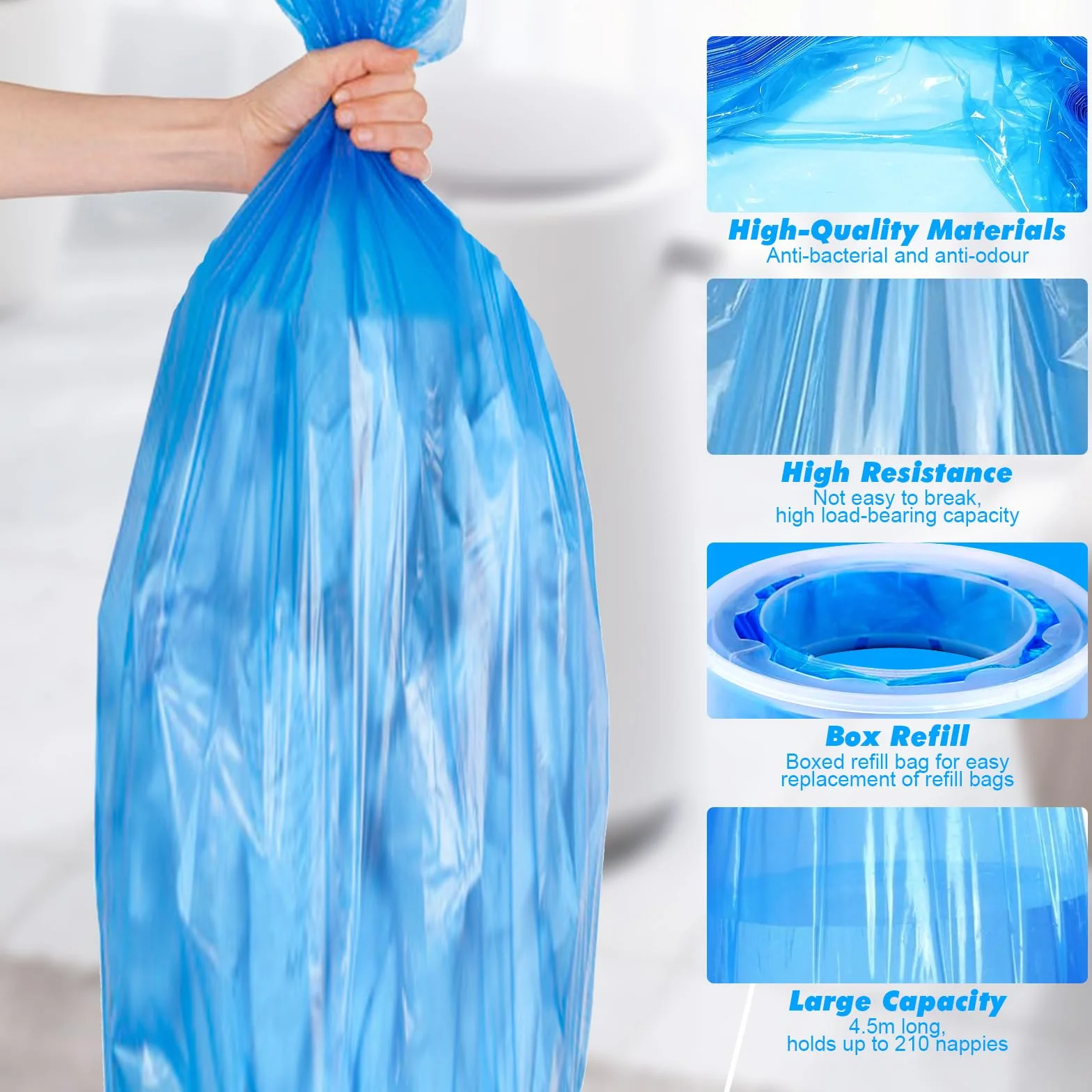 4 Sztuk Kaset Uzupełniających do Pojemników na Pieluchy Kompatybilny z Tommee Tippee Angelcare LitterLocker