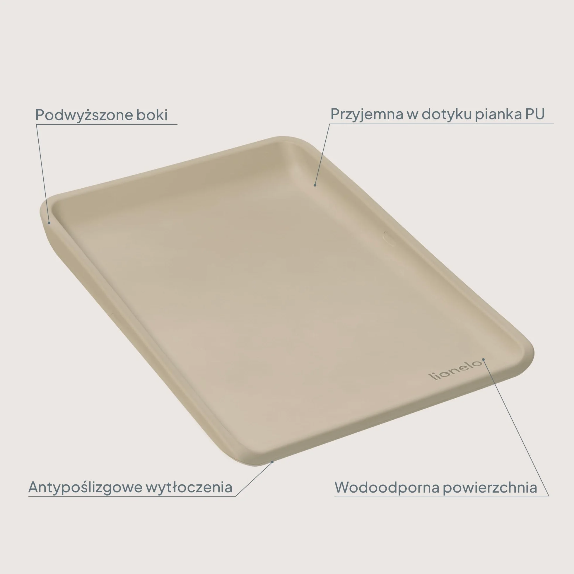 LIONELO Megs przewijak dla niemowląt wodoodporna zmywalna pianka PU 50 x 70 cm antypoślizgowy