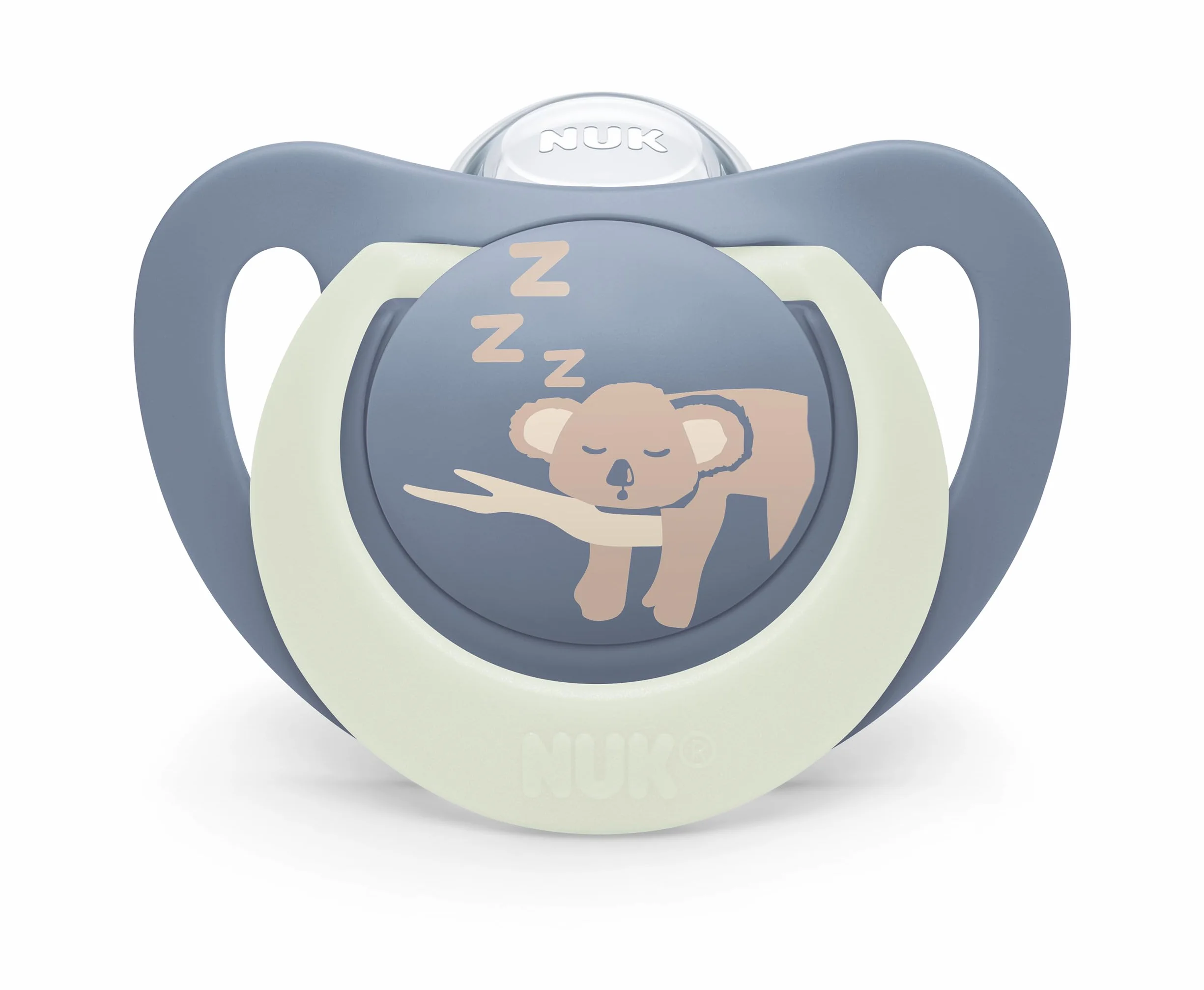 Smoczek dla niemowląt NUK Star | 0–6 miesięcy | Smoczki uspokajające na dzień i na noc | Silikon bez BPA | Kolor Blue Koala | 2 sztuki