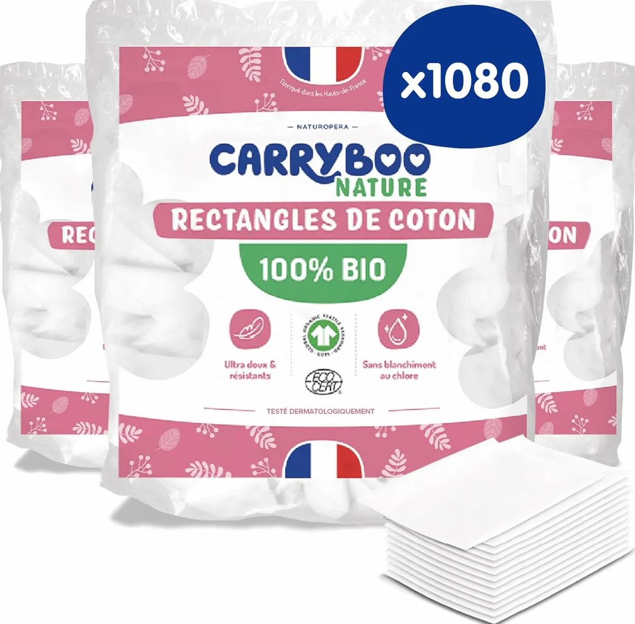 Carryboo bawełny organicznej zestaw 6x180 podkładek dla niemowląt Gots certyfikat
