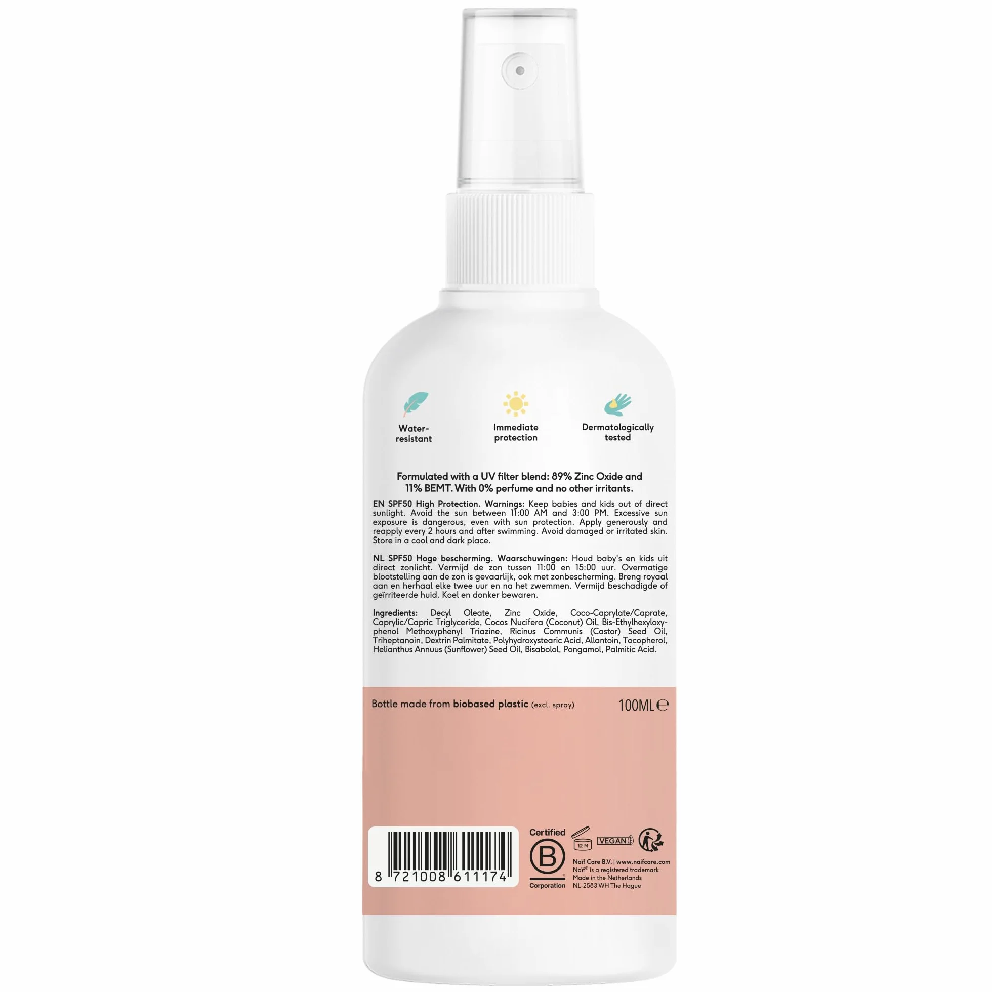 Naïf Mineralny spray przeciwsłoneczny LSF 50 dla niemowląt i dzieci ochrona UVA UVB wodoodporny