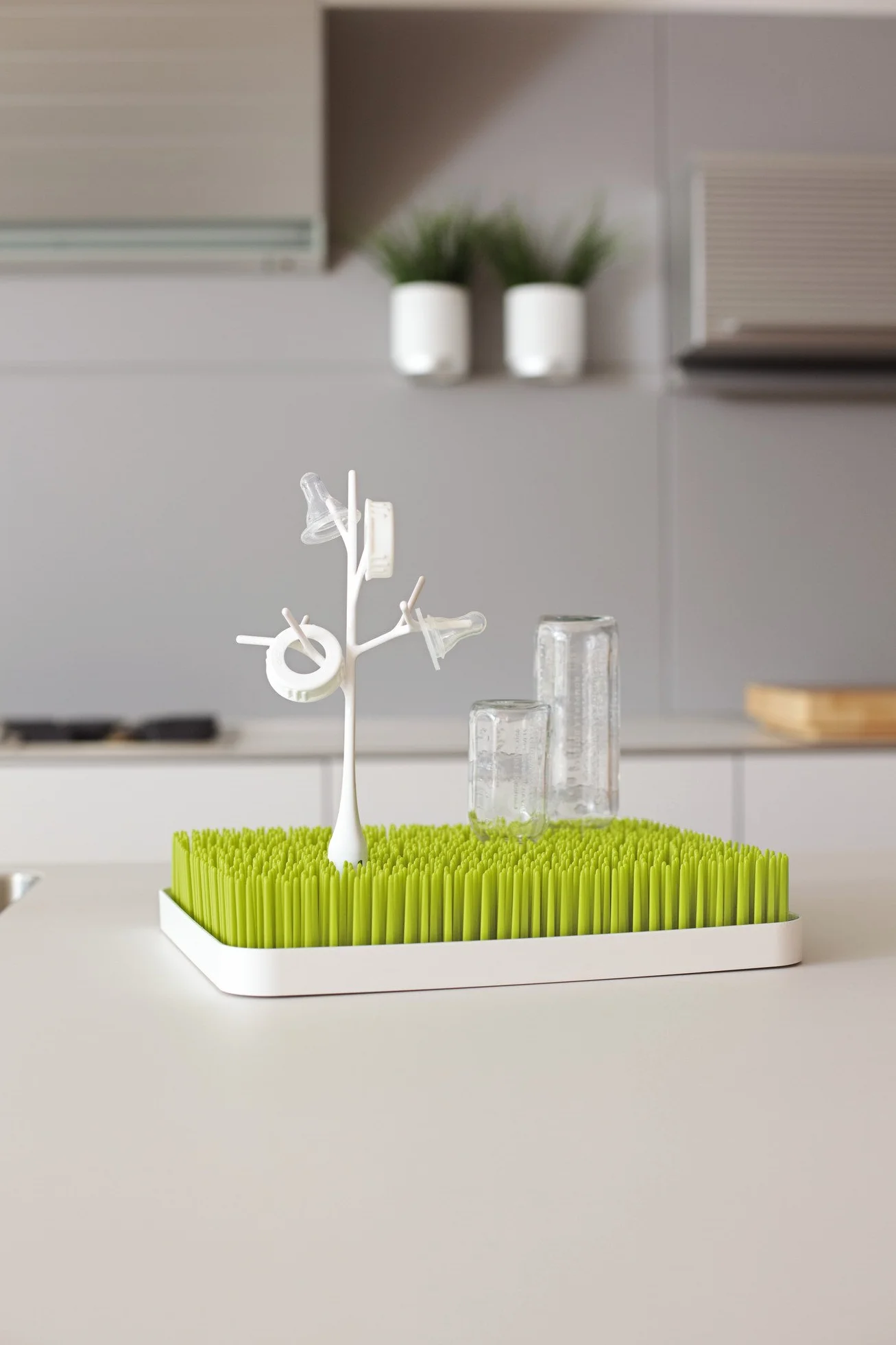 TOMY Boon Twig Drying Rack Accessory, Stylish Nursery Product to Hold Bottle and Supply Cup Parts, Compatible With All Boon Grass, BPA White