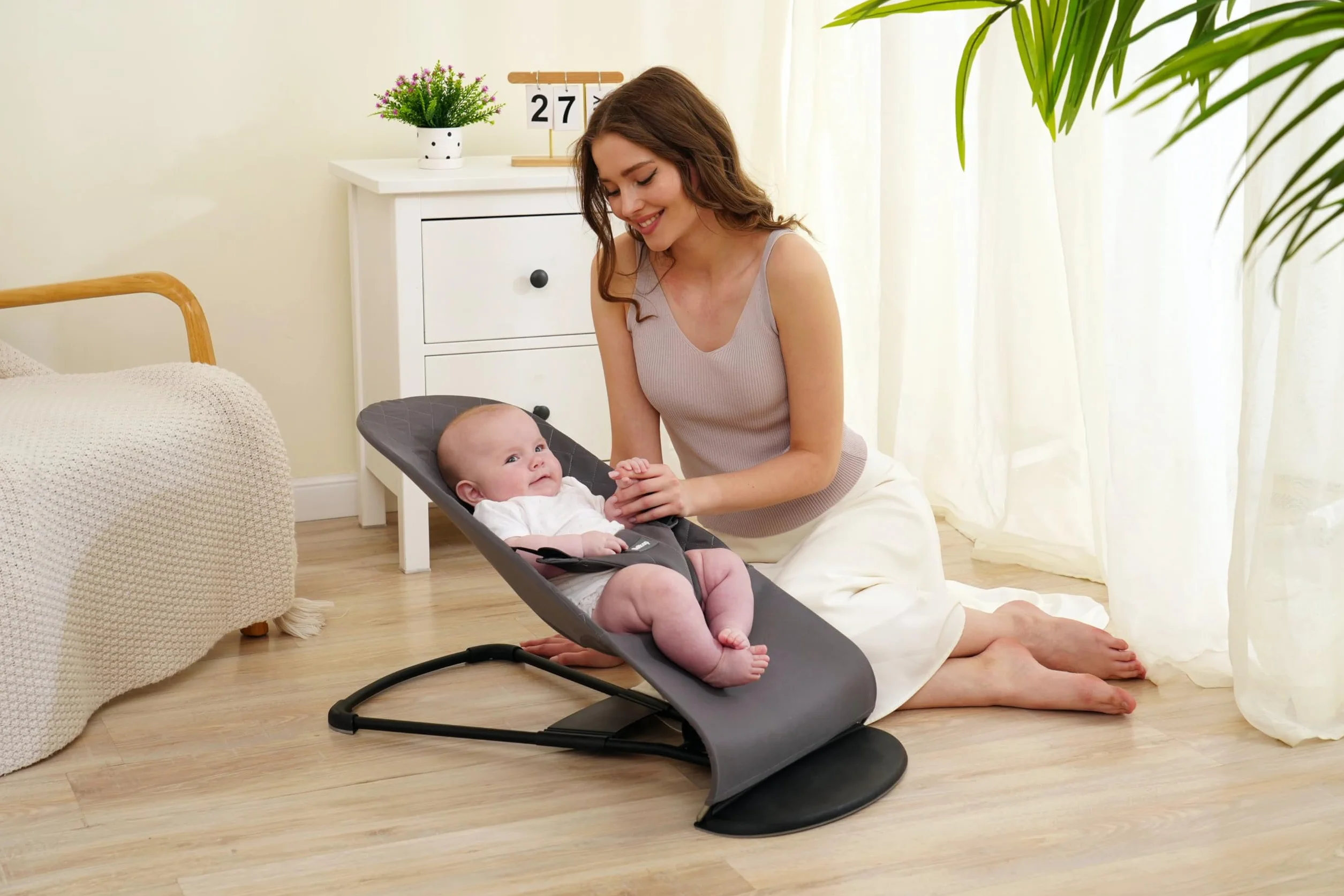 Beltop siedzisko hipoalergiczne do Babyjorn Bouncer Balance Bliss tkanina poliestrowa szare
