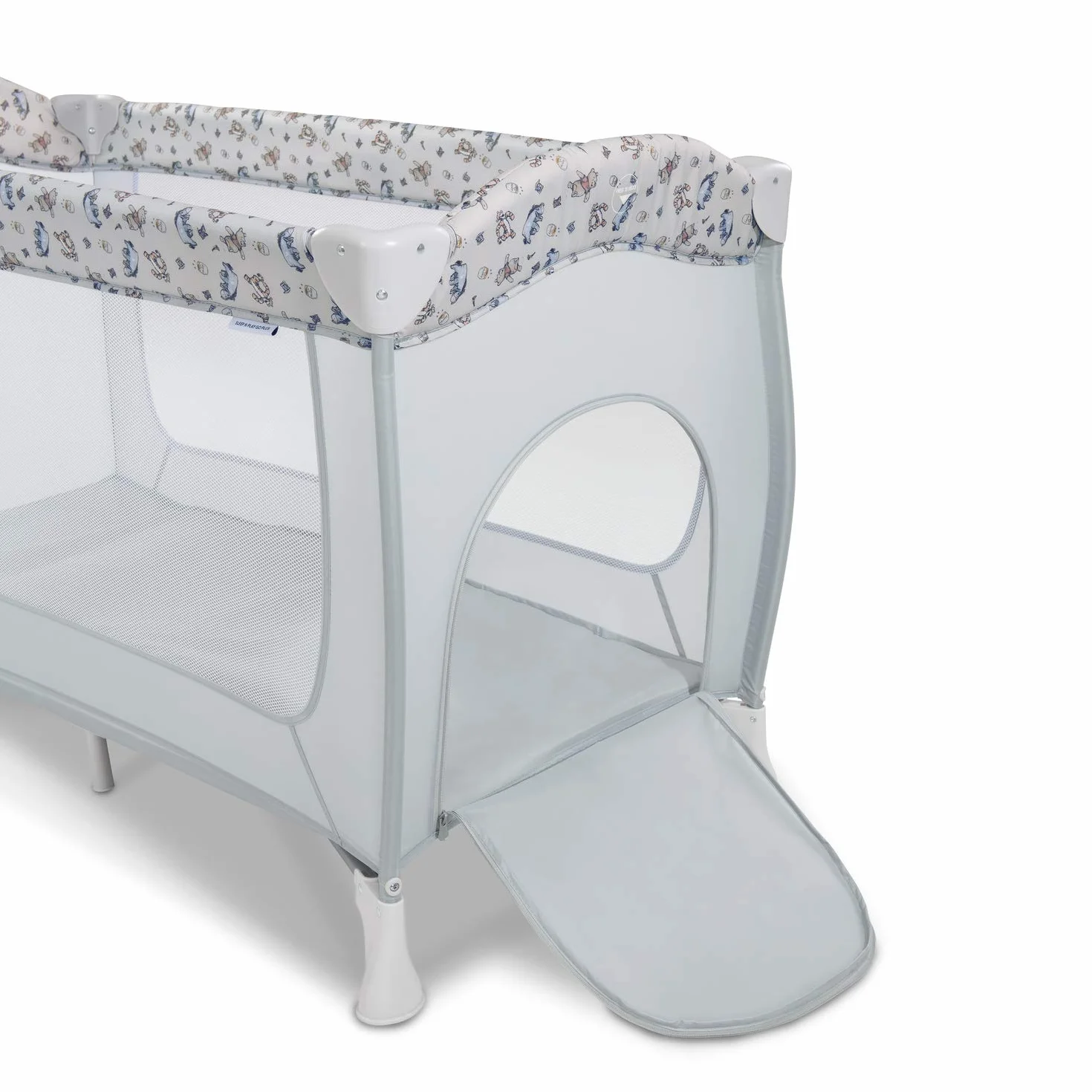 Hauck Sleep N Play Go Plus 4-częściowe łóżeczko turystyczne, od urodzenia do 15 kg, z bocznym wyjściem, składanym dnem, kółkami, torbą do przechowywania, składane kompaktowo