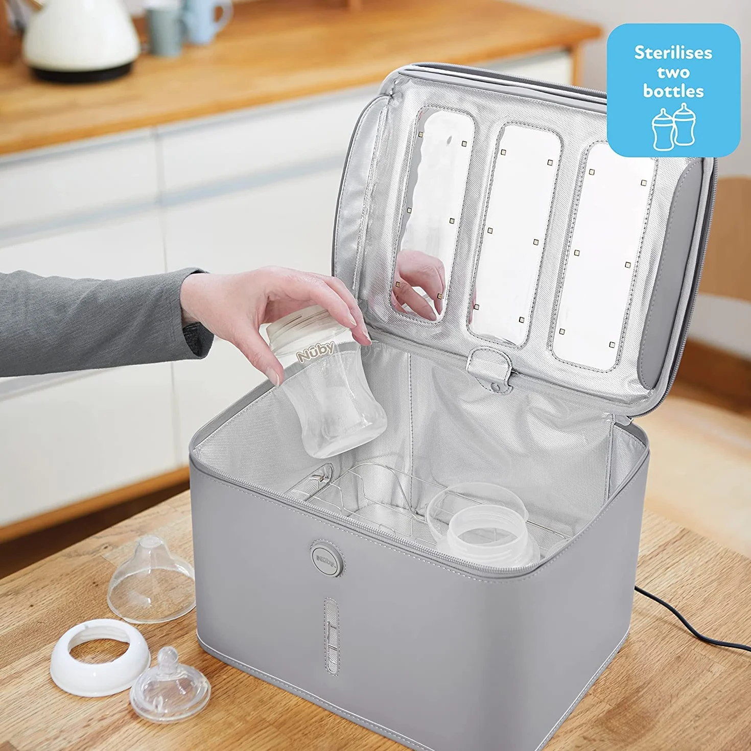 Dr. Talbot's Nuby - Sterylizator UV do smoczków, butelek, zabawek, smartfonów - z kratką