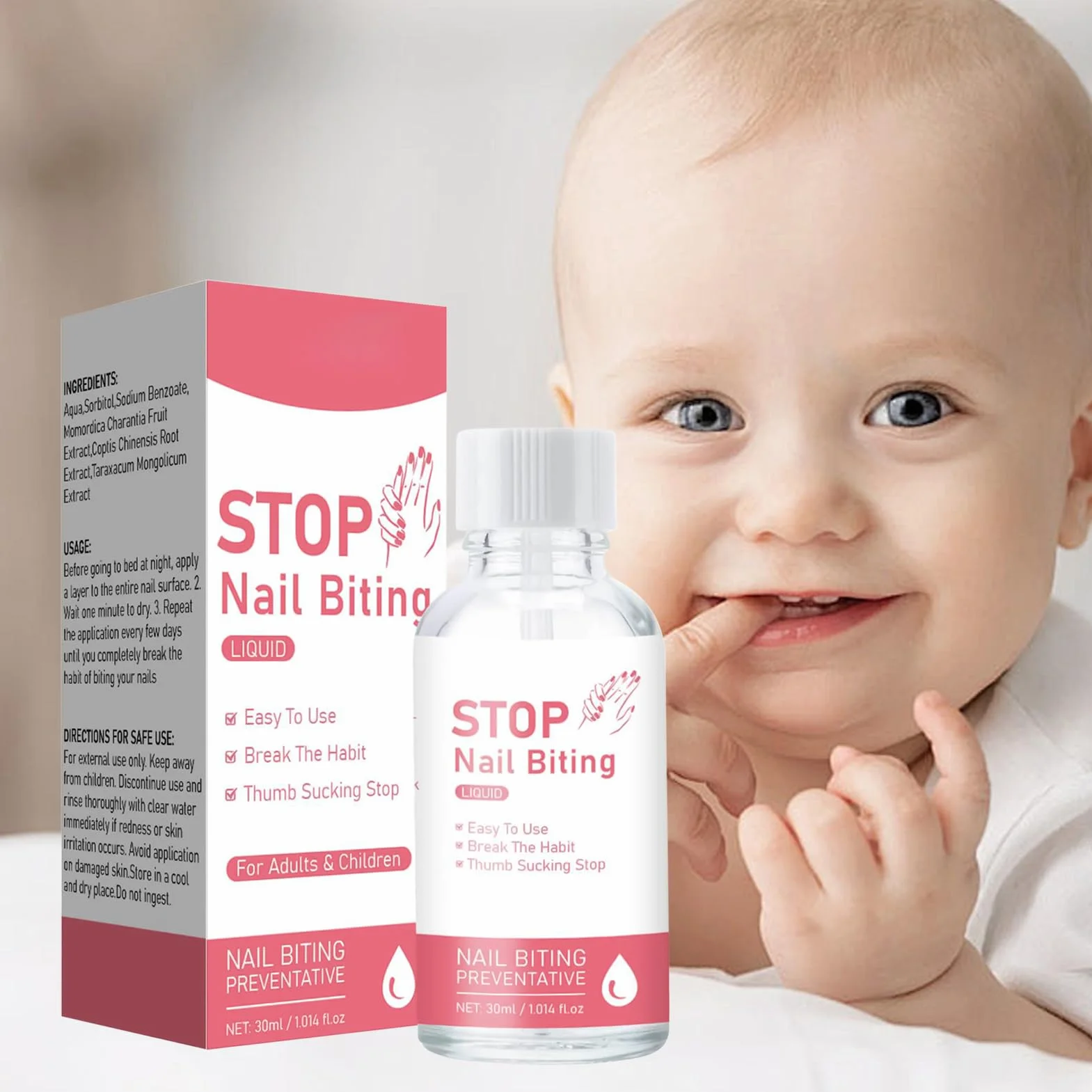 Kids Anti Nail Biting | Przenośny Lakier przeciw Ssaniu Kciuka,Bezpieczny Płyn Hamujący Ssanie Kciuka Wzmacniający Paznokcie Dla Niemowląt i Dorosłych