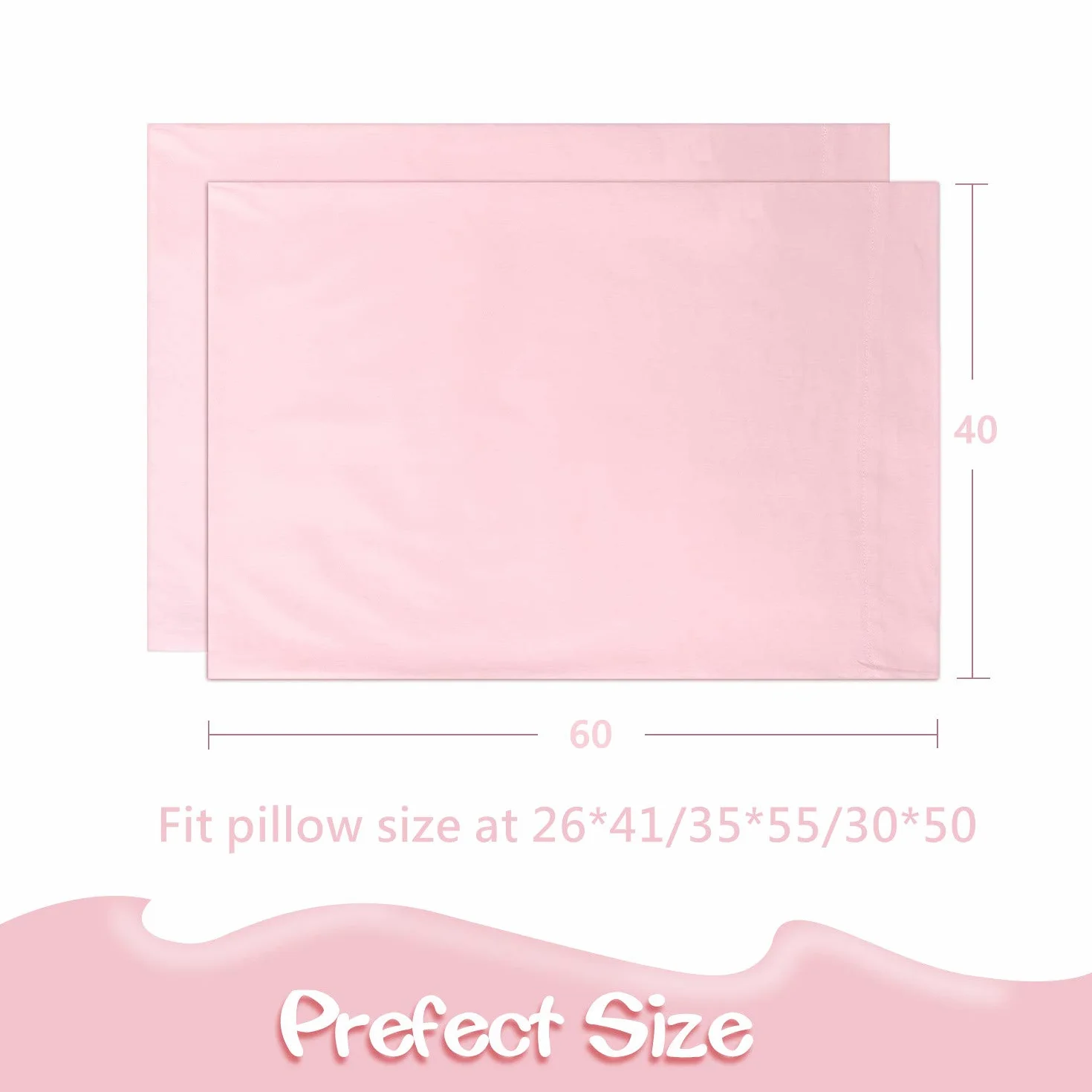 Poszewka na poduszkę 40x60 cm 2-pak 100% bawełna różowa