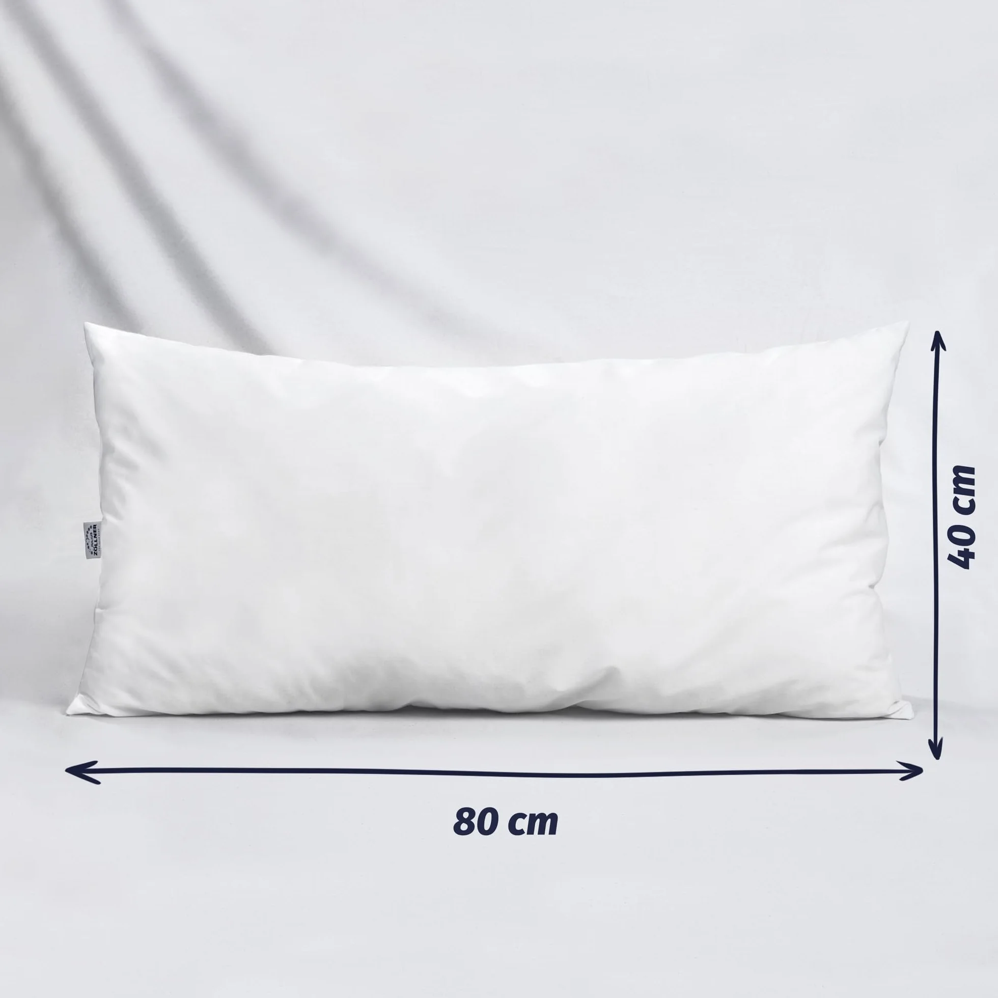 Julius Zöllner® Poduszka Comfort 40 x 80 – poduszka dziecięca zapewnia zdrowy sen – można prać w temperaturze 60°C i Öko-Tex Standard 100 – Made in Germany, biała