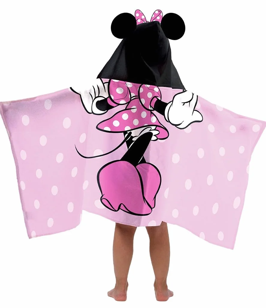 Jay Franco Myszka Minnie Mouse Ponczo z kapturem, 56 x 130 cm, 100% bawełna, dla dzieci