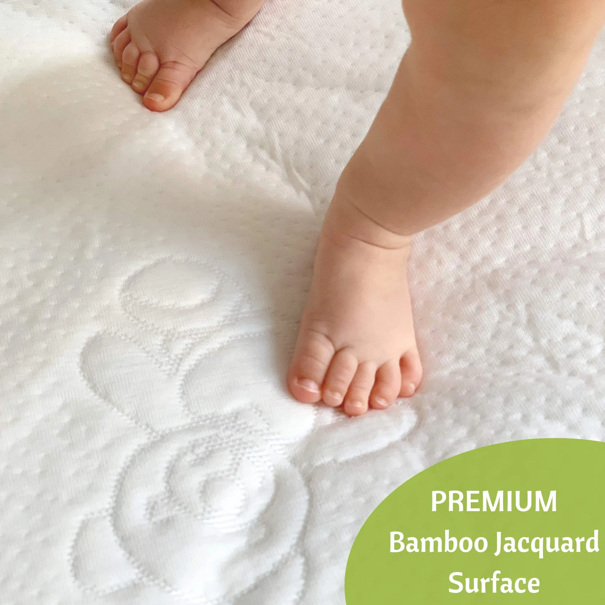 Vesta Baby Łóżko dziecięce, ochrona materaca klasy premium, cicha, wodoszczelna osłona na materac, naturalny bambus, cicha nakładka na łóżko dla niemowląt i małych dzieci, 120 x 60 cm
