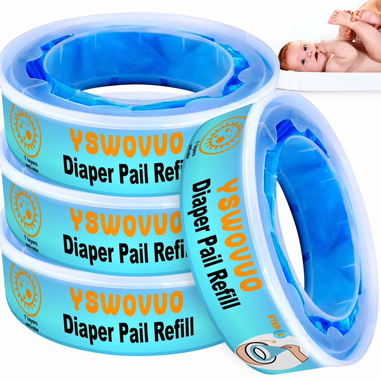 4 Sztuk Kaset Uzupełniających do Pojemników na Pieluchy Kompatybilny z Tommee Tippee Angelcare LitterLocker