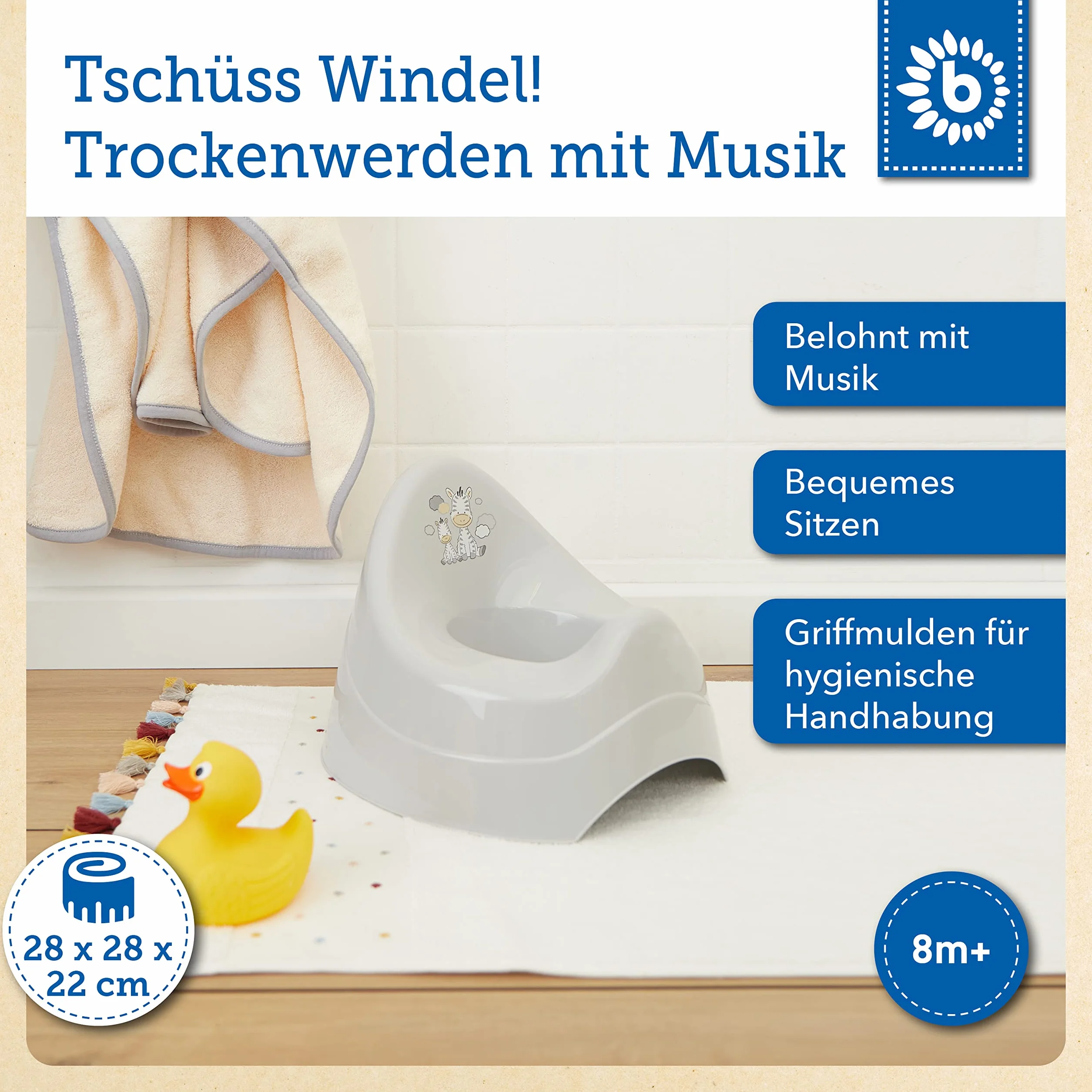 Bieco Nocnik z muzyką | nocnik dla dzieci od 1 roku życia | Toaleta dla niemowląt | Toaleta treningowa Potty | nocnik dla dzieci od 2 lat Toaleta dla dzieci