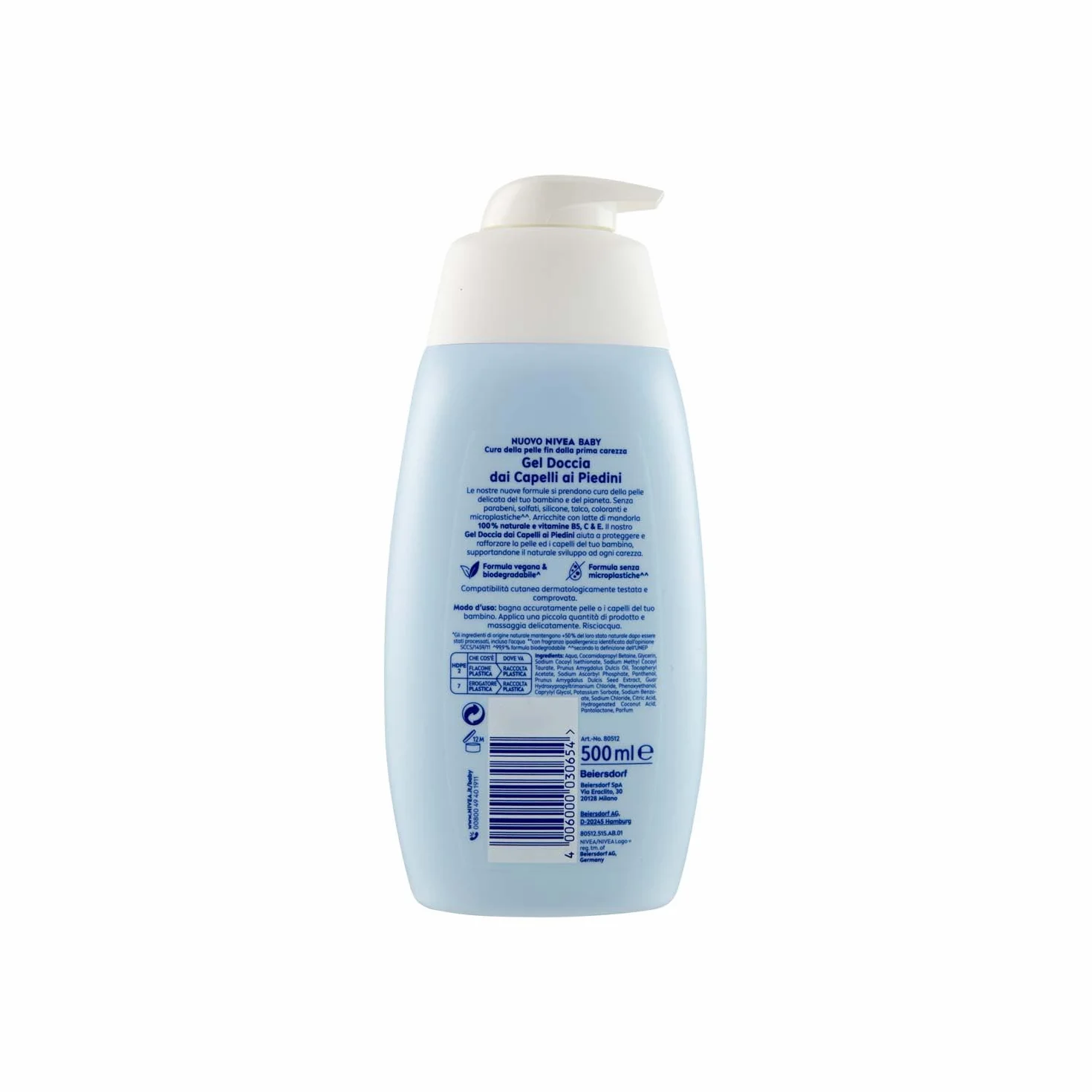 NIVEA Żel pod prysznic BABY 500 ml, żel pod prysznic dla dzieci do miękkiej i czystej skóry i włosów, żel pod prysznic dla niemowląt z ochroną przed łzami, nawilżający i zmiękczający szampon dla