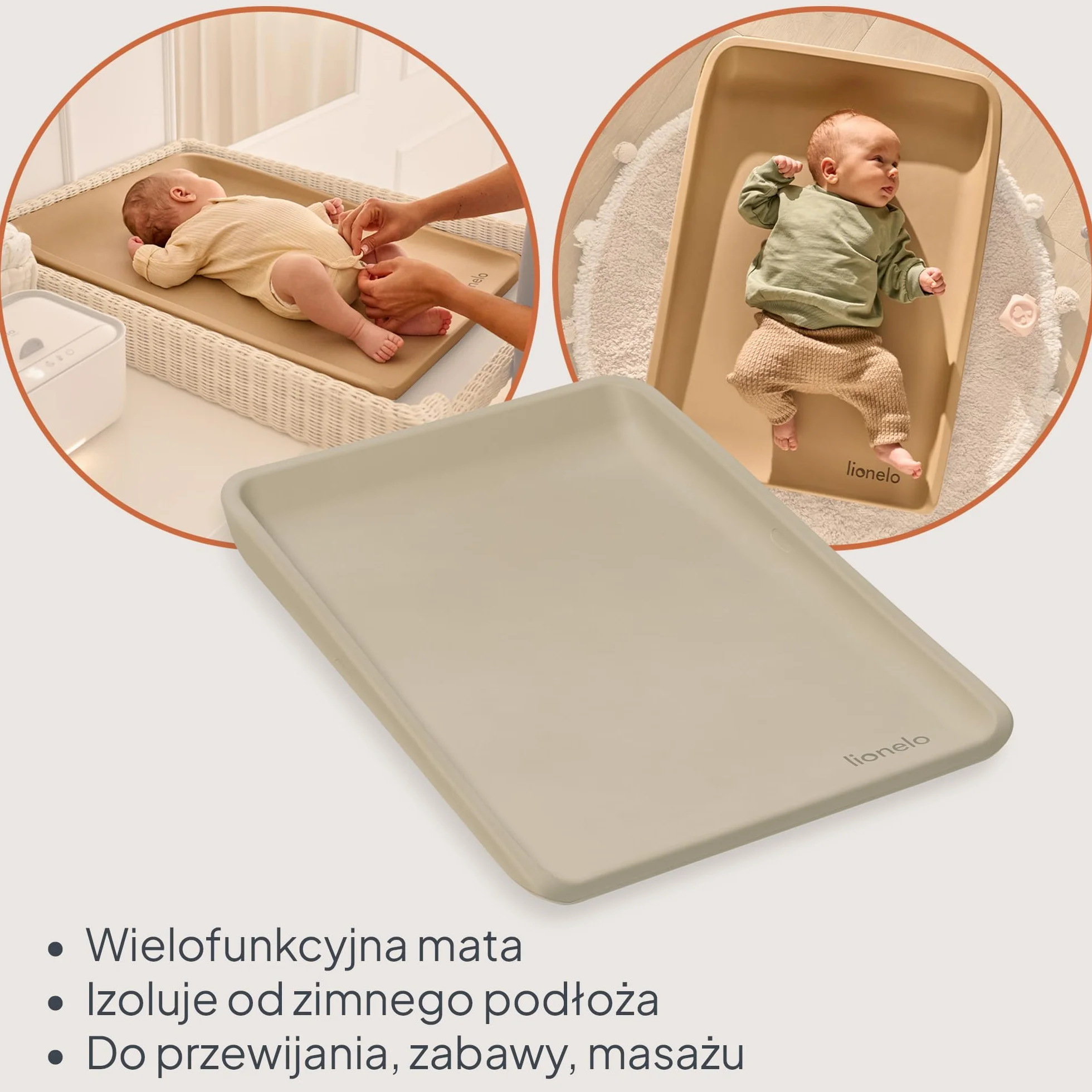 LIONELO Megs przewijak dla niemowląt wodoodporna zmywalna pianka PU 50 x 70 cm antypoślizgowy