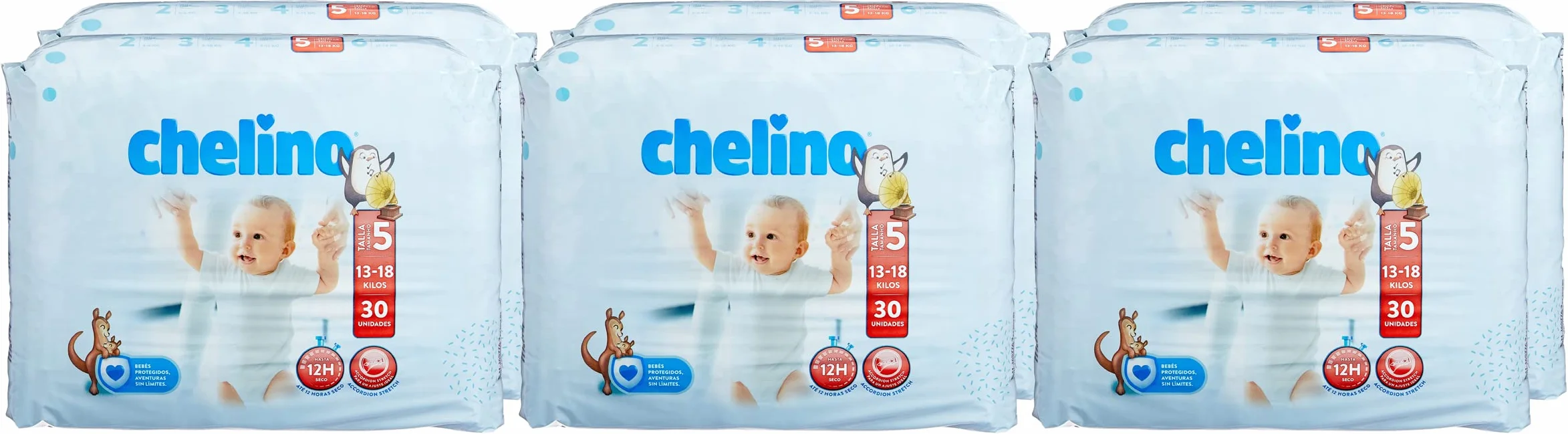 Chelino Fashion & Love pieluchy rozmiar 5 6 x 30 sztuk (180 pieluch)