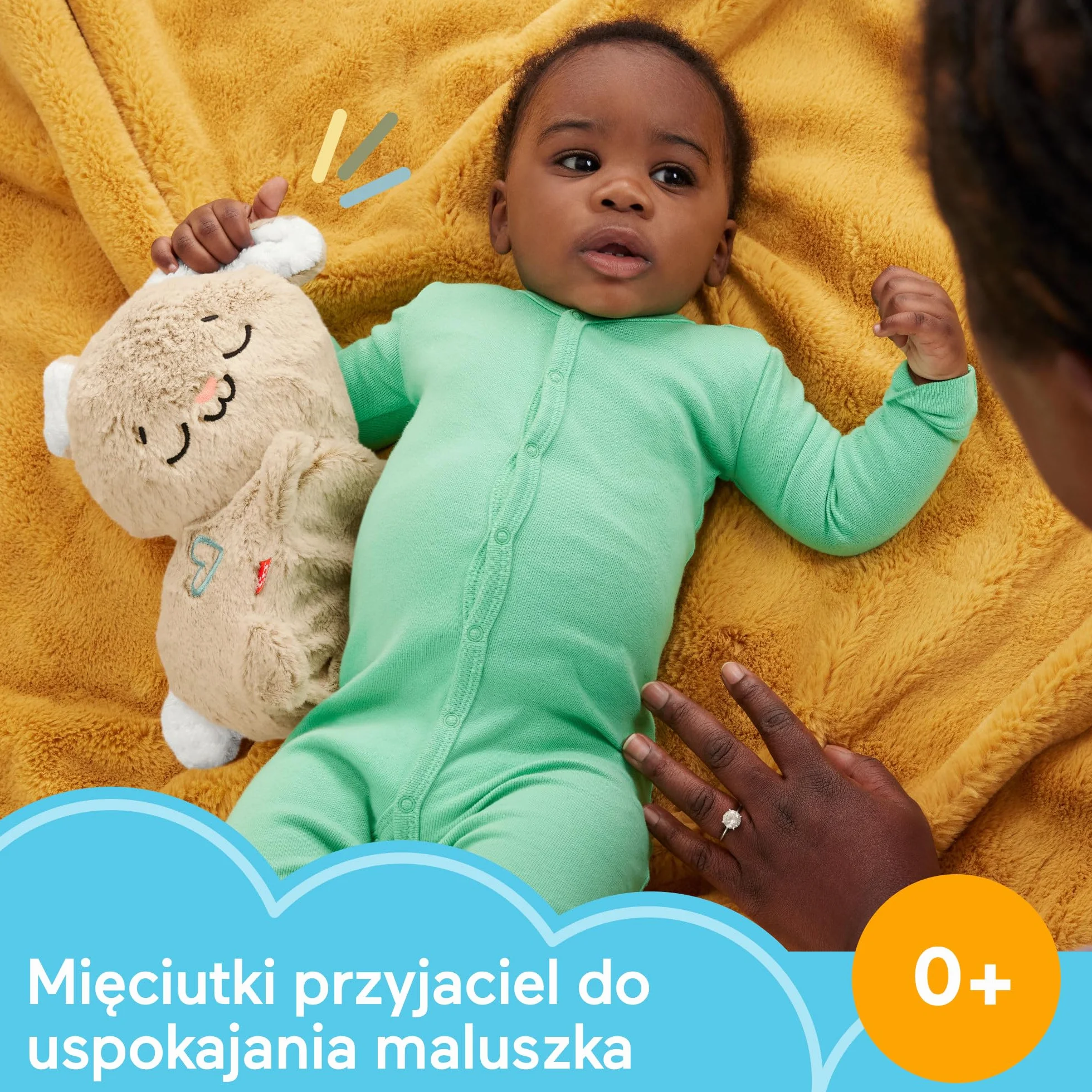 Fisher-Price Śpiący Króliczek Usypiacz Przenośna Przytulanka z Muzyką i Światełkami HXG97