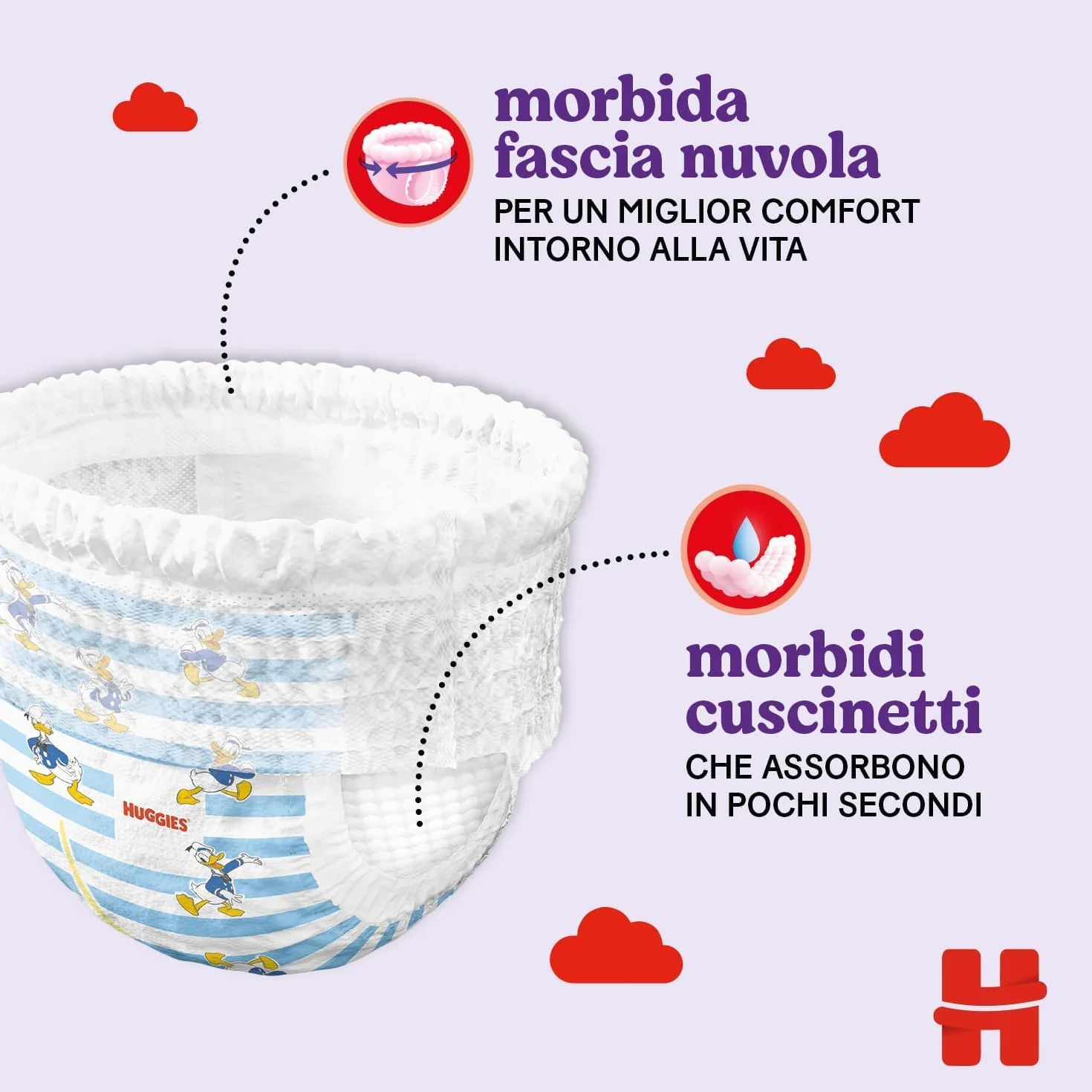 Huggies Ultra Comfort, pieluchy rozmiar 6 (15-25 kg), majtki z motywem Disneya, opakowanie Giga, 96 szt
