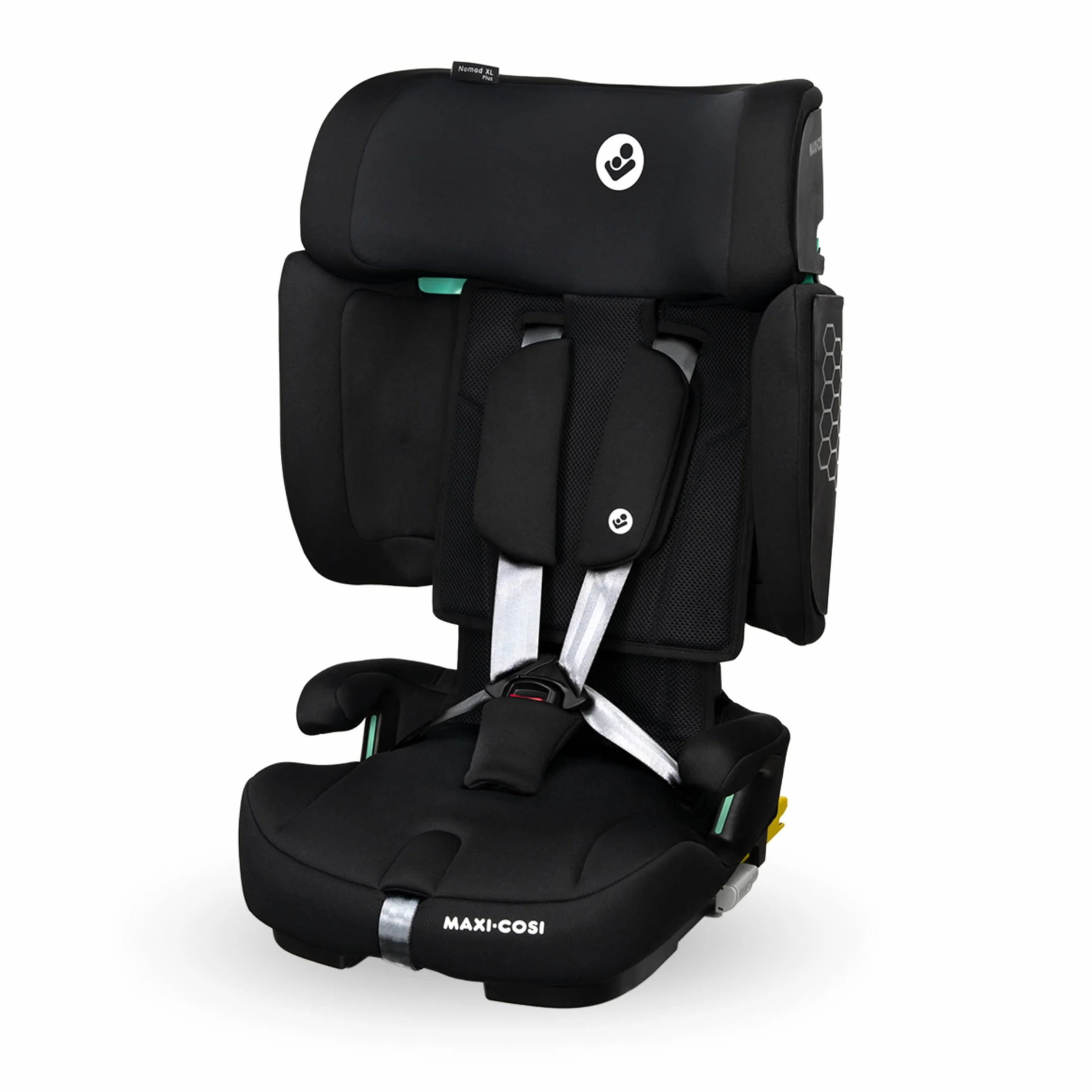 Maxi-Cosi Nomad XL Plus, Ewolucyjny Fotelik Samochodowy, 15 miesięcy - 12 lat, 76-150 cm, Składany, Podróżny Fotelik Samochodowy, System Ochrony Bocznej G-CELL, Torba Podróżna, Authentic Black