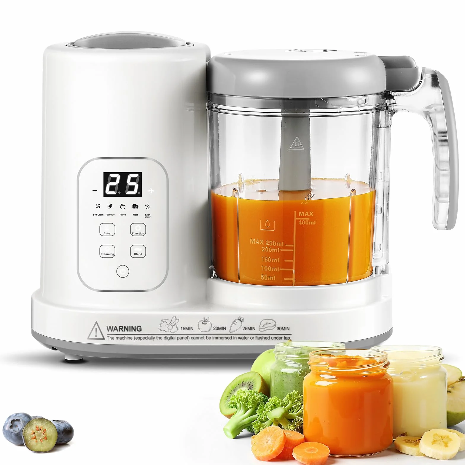 TopStrong Baby Food Maker urządzenie do przygotowywania posiłków dla niemowląt, parowar, miksowanie, rozmrażanie i podgrzewanie, wielofunkcyjny zaparzacz z funkcją samoczyszczenia