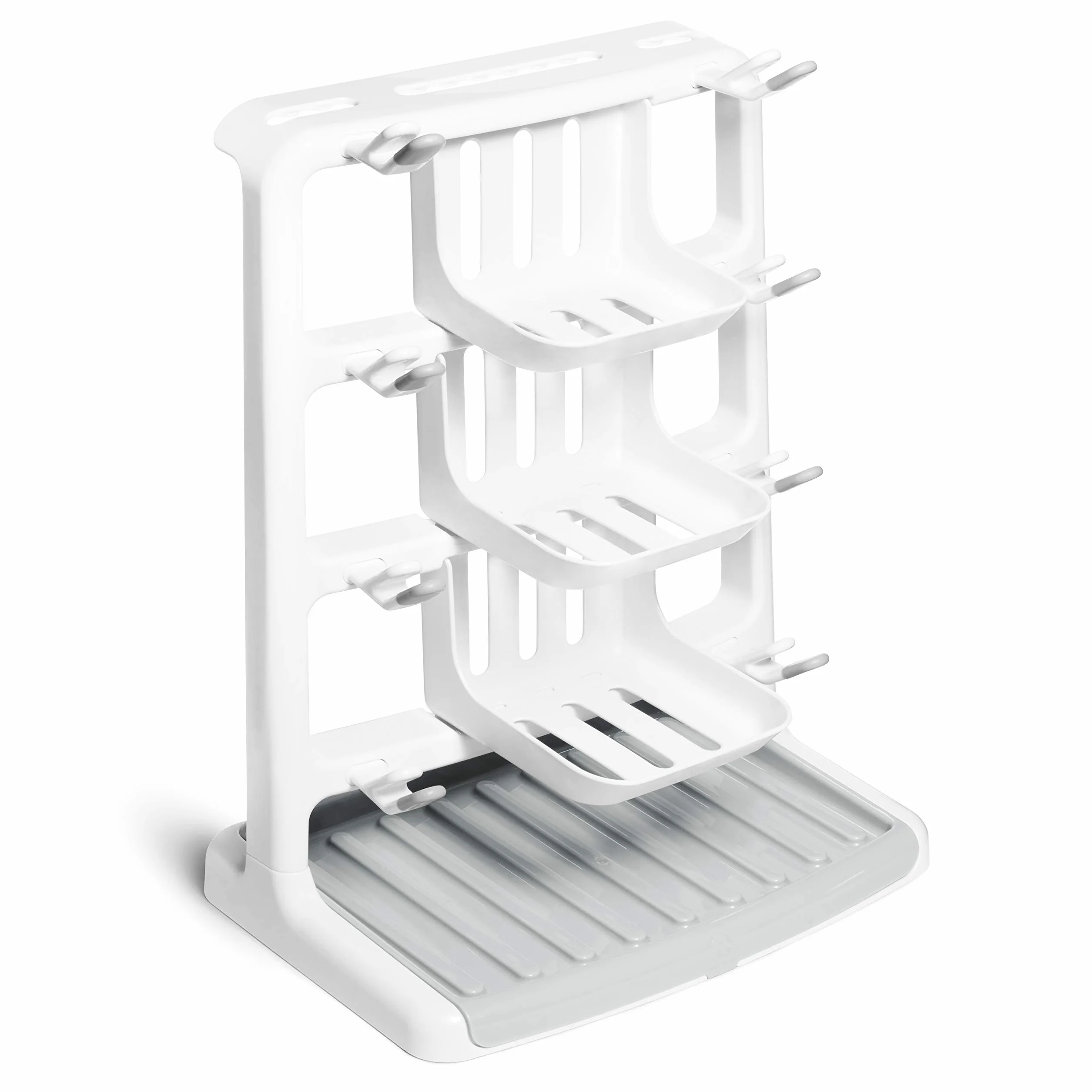Munchkin Tidy Dry Space Saving Baby Bottle Drying Rack, White, 1 Count (Pack of 1)