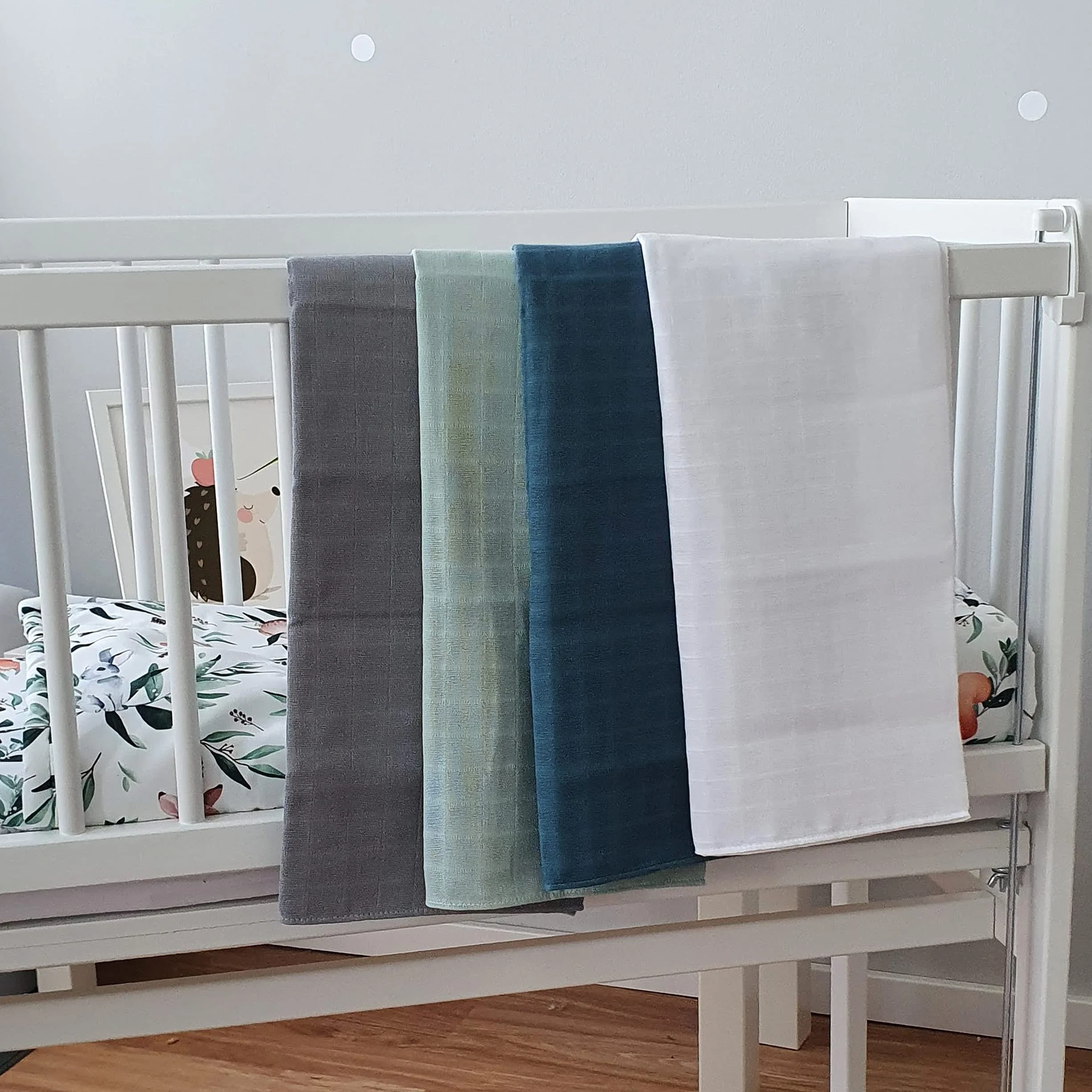 Makian Pieluchy muślinowe dla niemowląt, zestaw 8 sztuk, 80 x 80 cm, podwójnie tkane, miękkie, w 100% z bawełny, sprawdzone pod kątem Oeko-Tex Standard 100, można prać w pralce