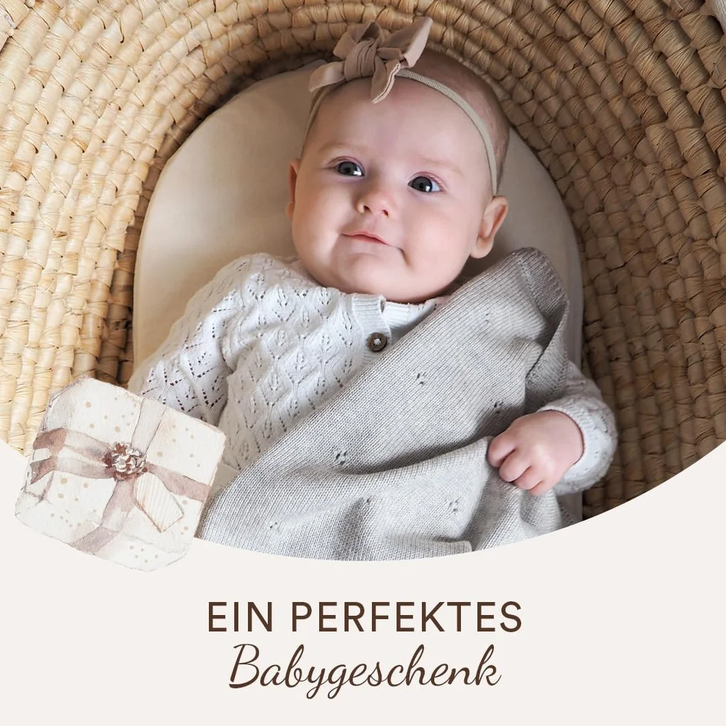 MayLily Kocyk niemowlęcy z wełny merynosów 80 x 100 cm 100% wełna merynosów hipoalergiczny