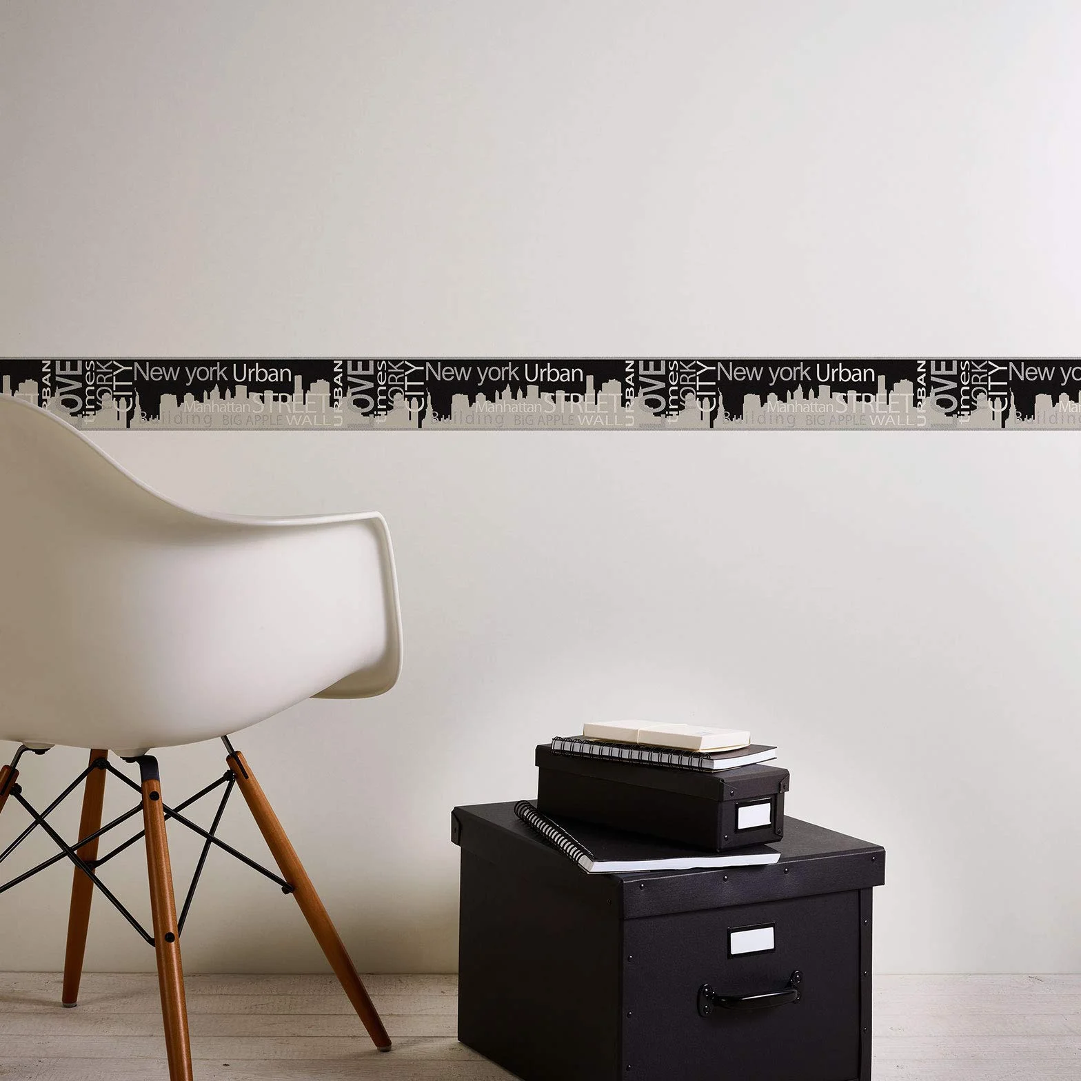 A.S. Création Bordiura Boys & Girls Papier New York City 5,00 m x 0,13 m szary metaliczny czarny Made in Germany oddychający regulujący wilgotność przyjazny dla środowiska 935671 93567-1