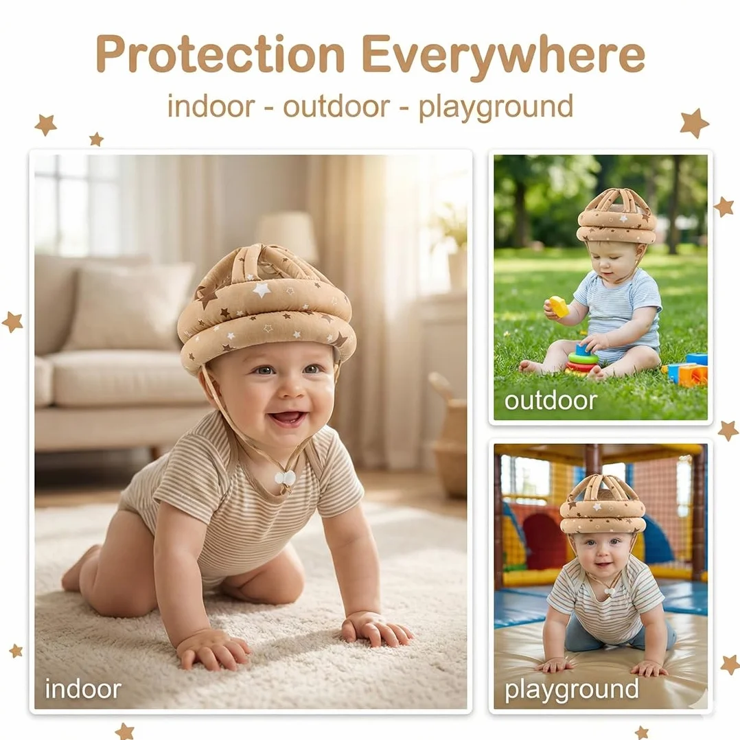 Kask dla noworodków, kask, pierwszy krok, dla dzieci w wieku od 6 do 36 miesięcy, kask dziecięcy, kask, przeciw upadkowi, kask dziecięcy, chłopiec