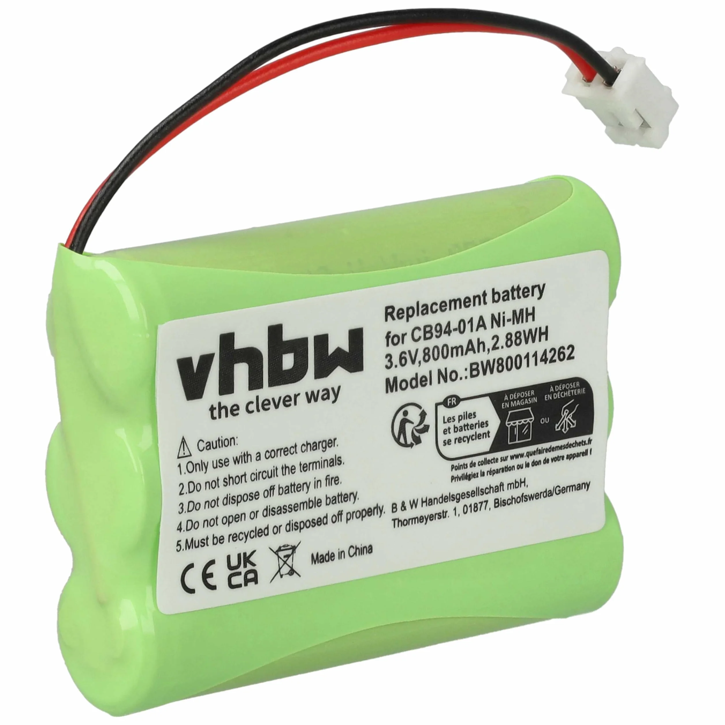 vhbw Akumulator kompatybilny z Motorola MBP668, MBP853 (800 mAh, 3,6 V, NiMH)