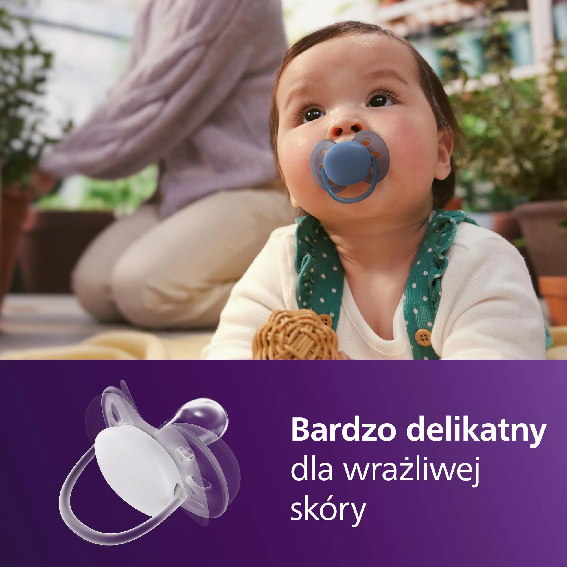 Philips Avent Ultra Soft Smoczki — ortodontyczny smoczek dla dzieci w wieku 6–18 miesięcy, elastyczna osłonka, symetryczna silikonowa końcówka, bez BPA, 2 etui do sterylizacji, 4 sztuki, SCF091/53